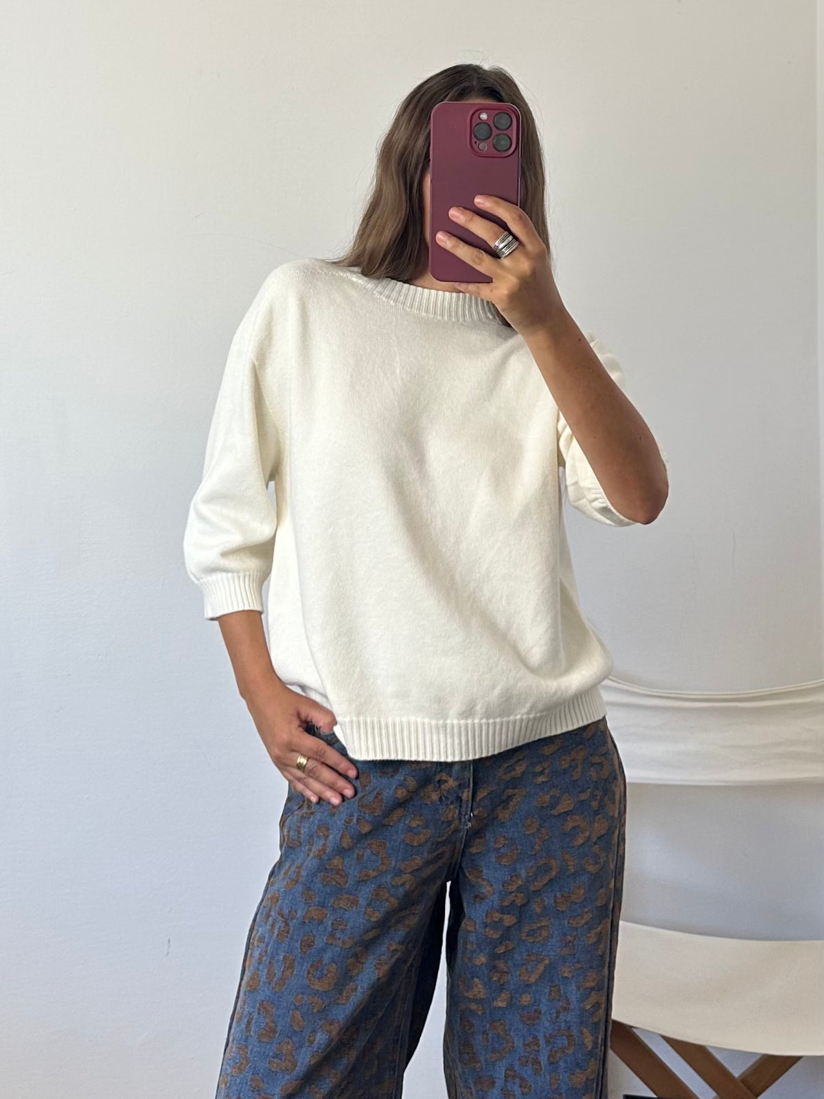 PULLOVER in morbida viscosa BURRO