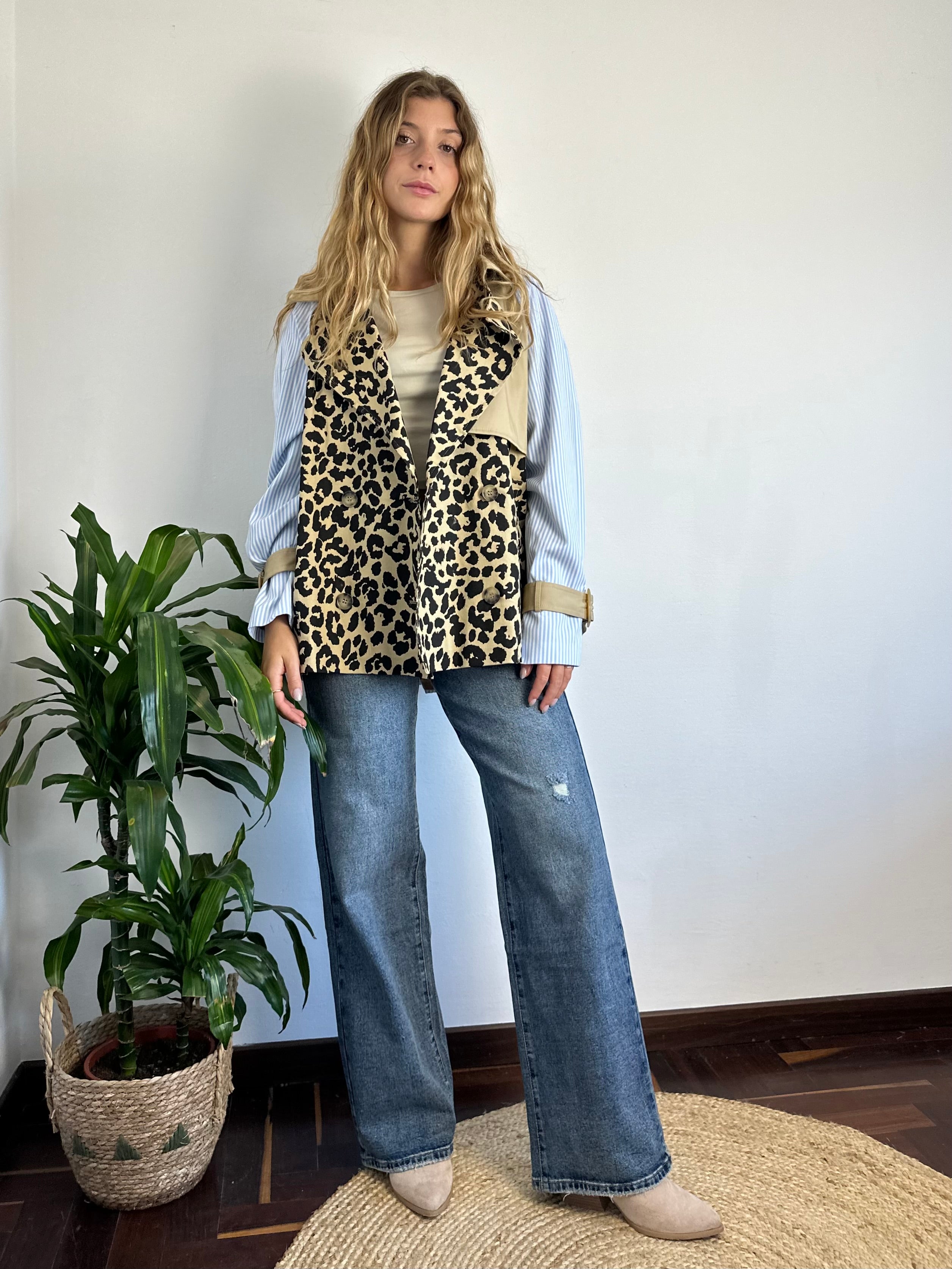 TRENCH LEOPARDATO