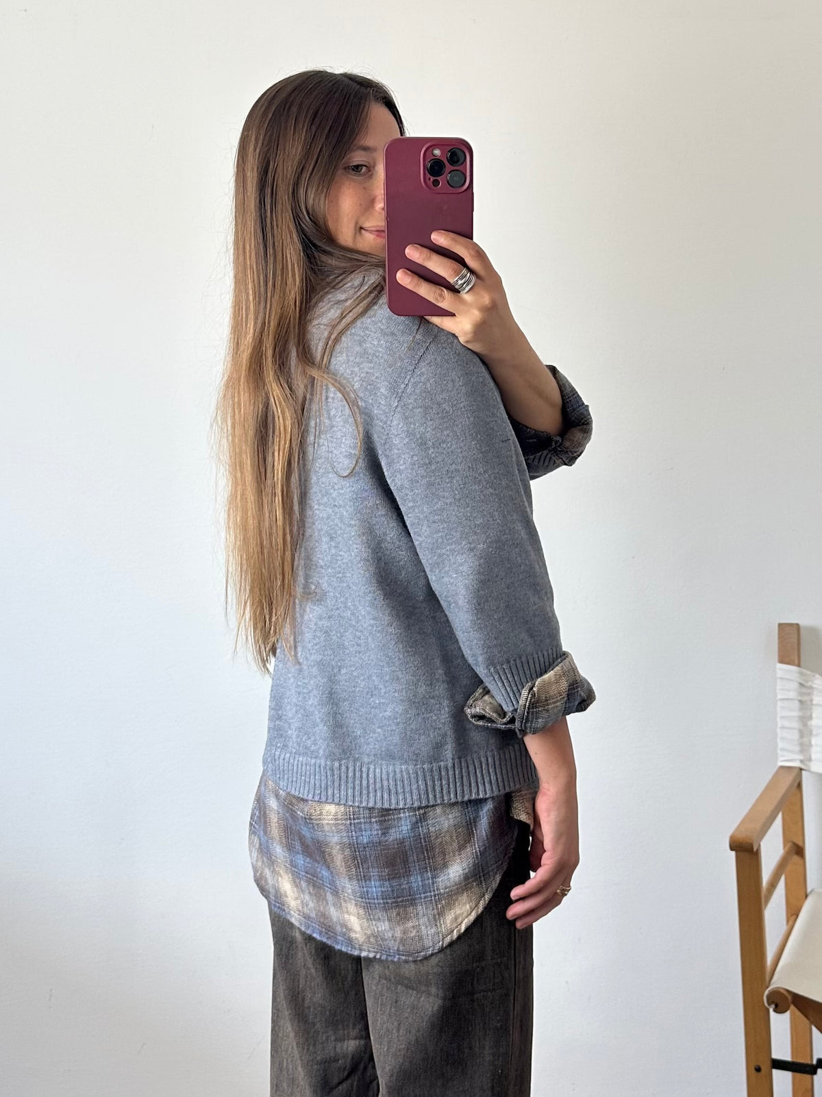 PULLOVER in morbida viscosa GRIGIO