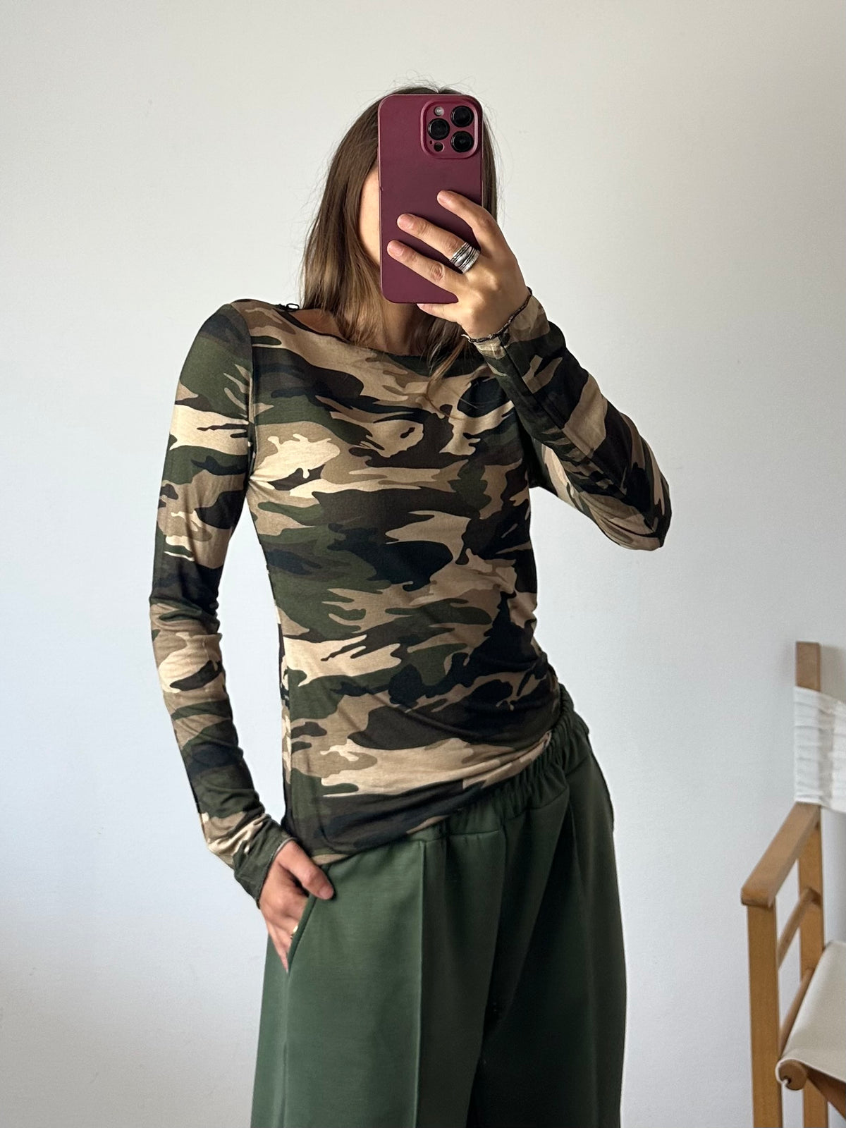 MAGLIA misto CASHMERE GIROCOLLO CAMOUFLAGE