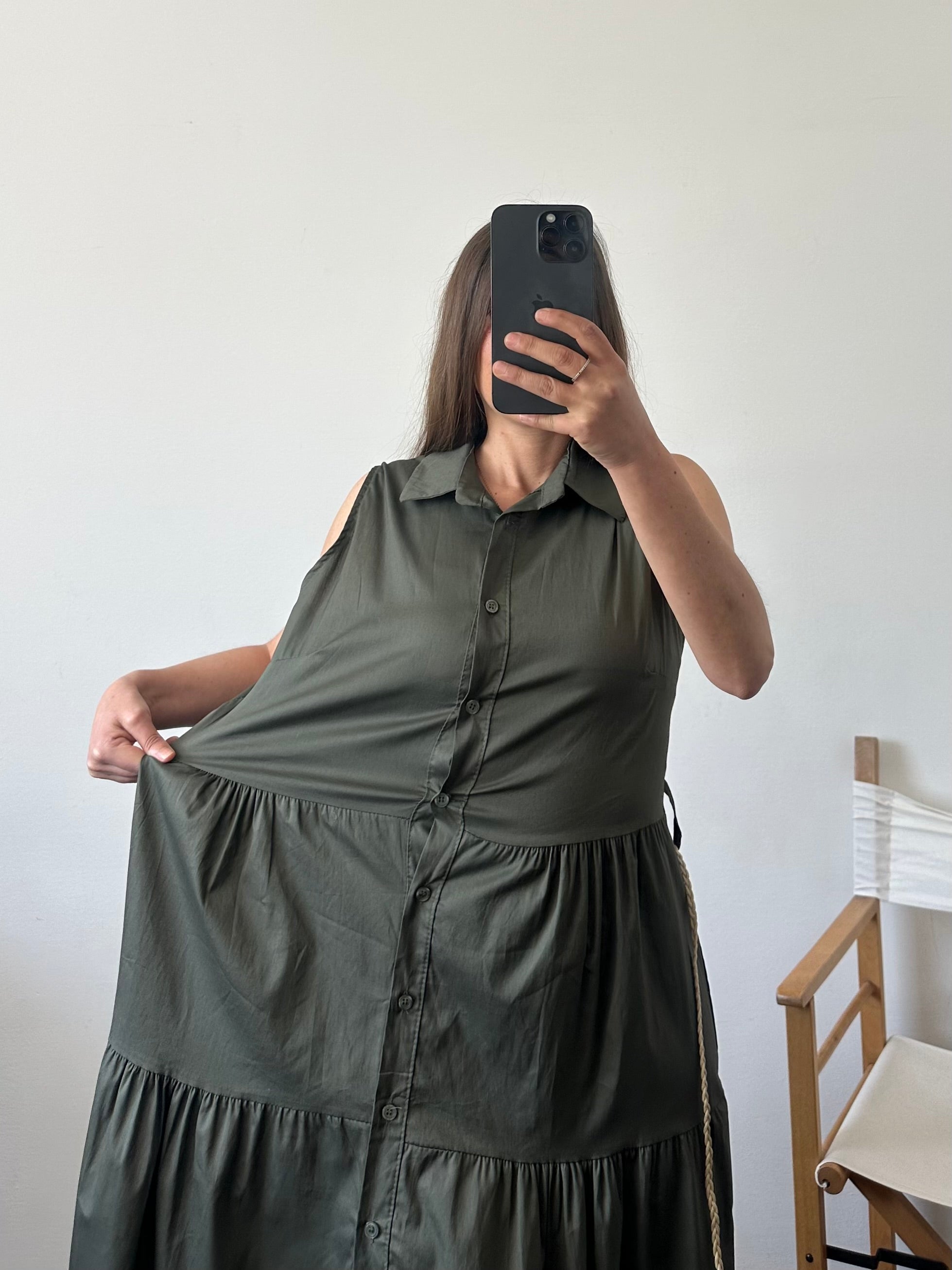 ABITO SMANICATO in cotone blu