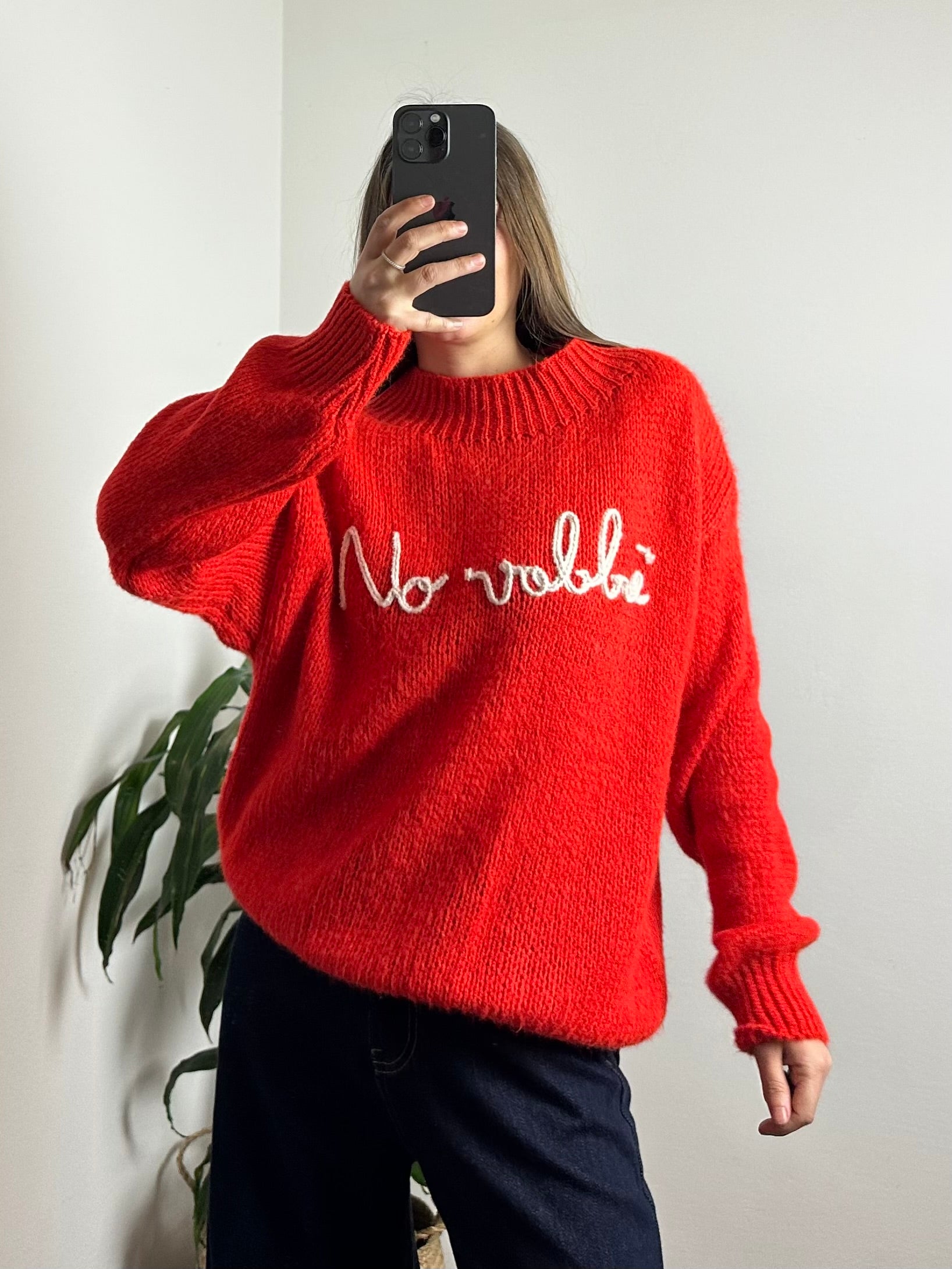 MAGLIONE “ No vabbè “ ROSSO