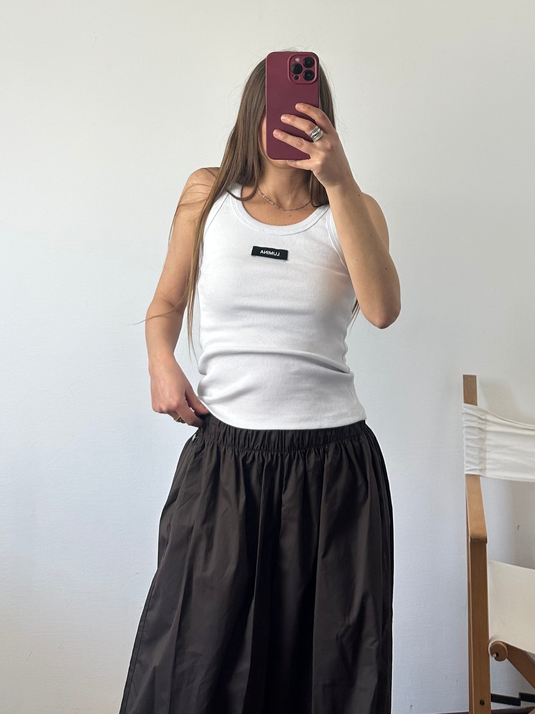 PANTALONE parachute 100% cotone MARRONE