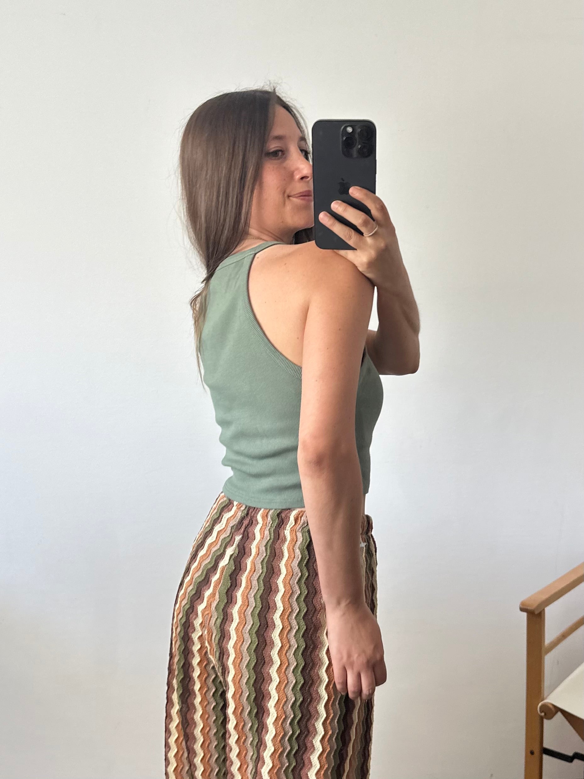 Top in cotone verde