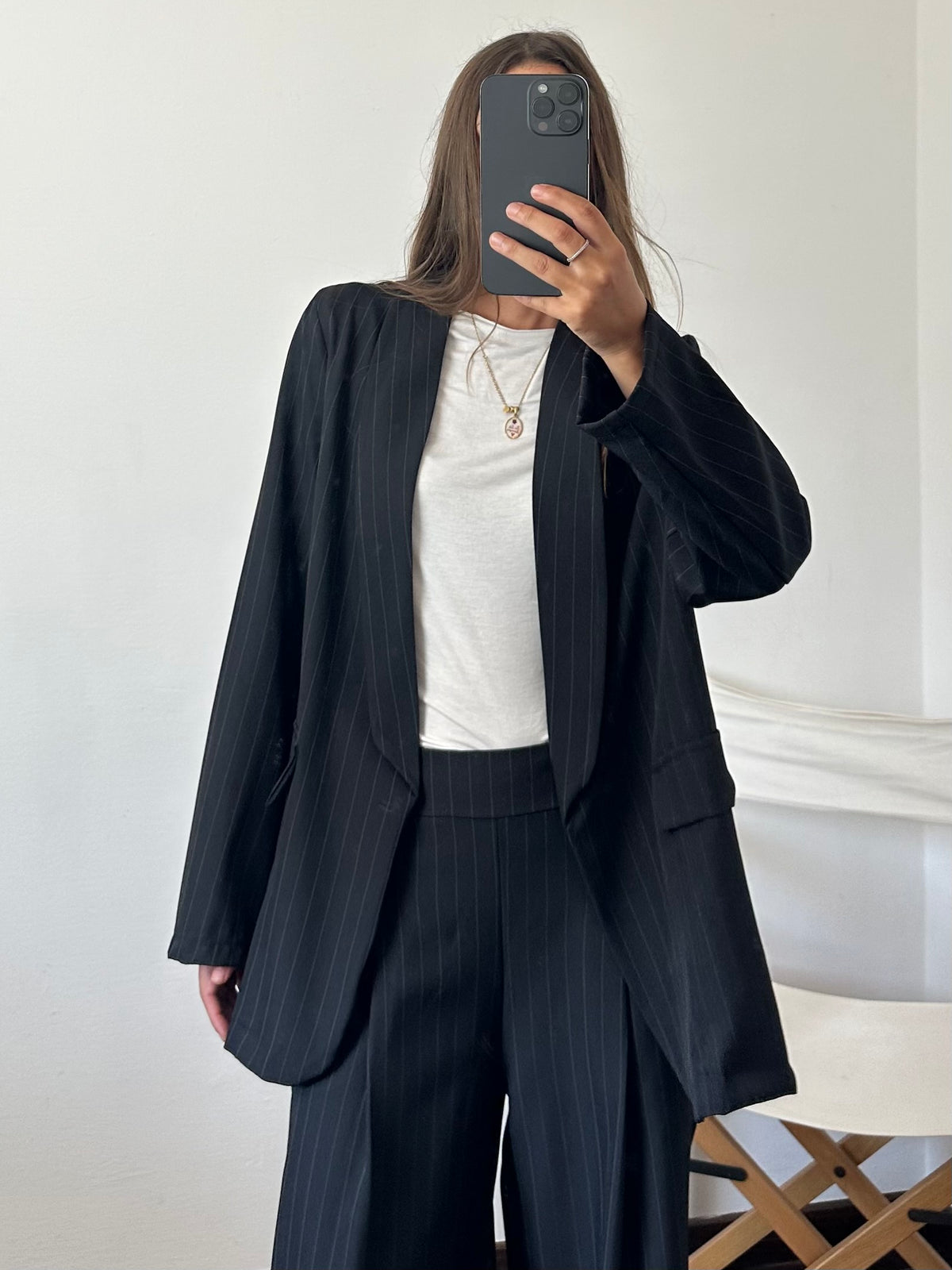 COORDINATO GESSATO con PINCE NERO