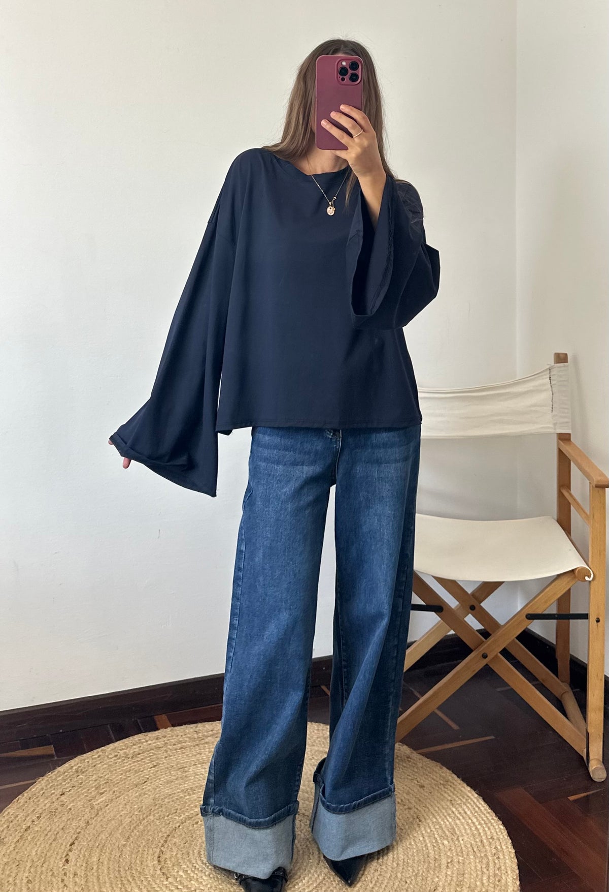 MAGLIA COTONE manica larga BLU