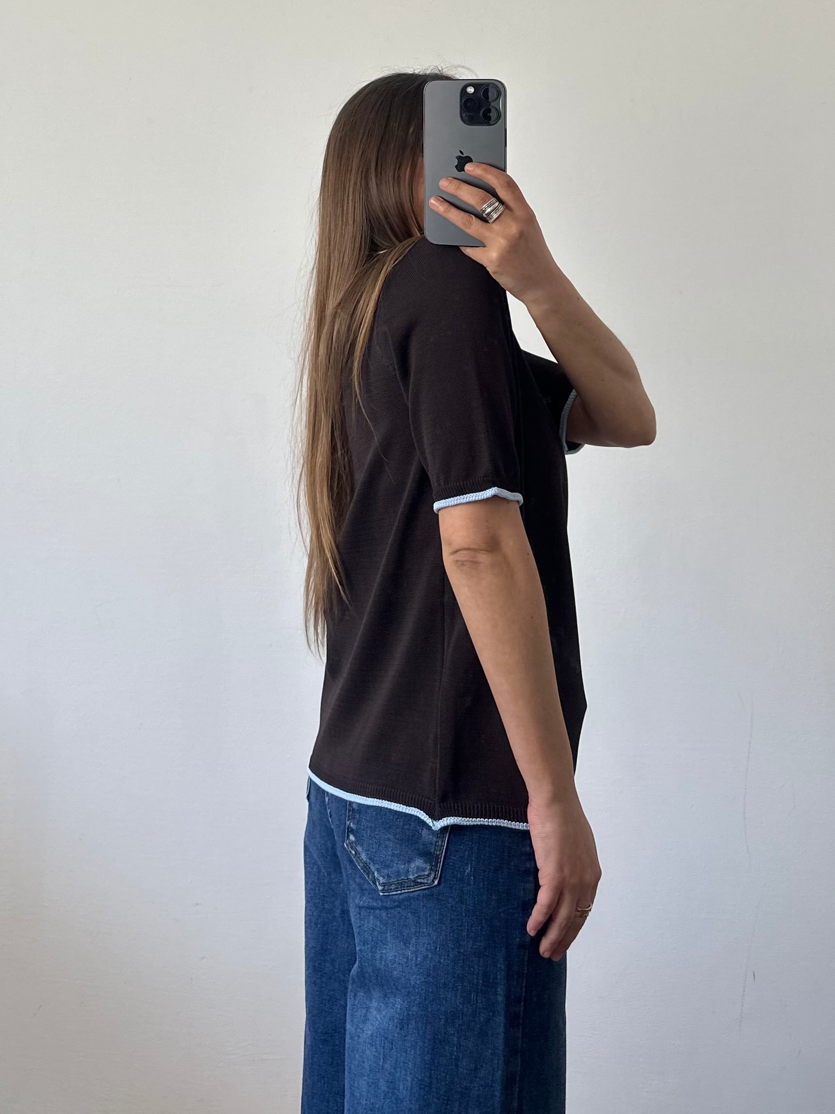 Maglia in morbida viscosa marrone