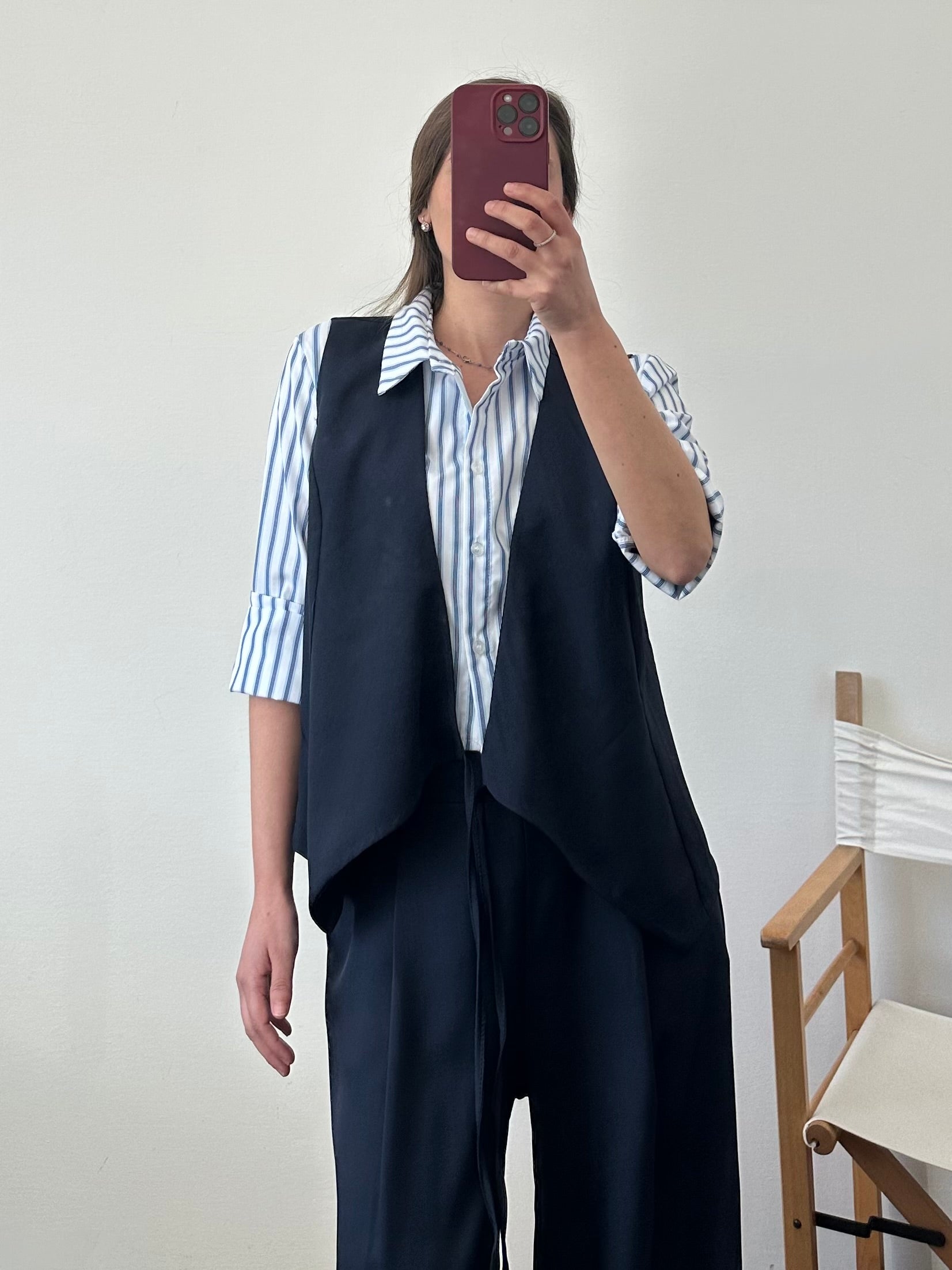 COORDINATO SMANICATO INCROCIO BLU