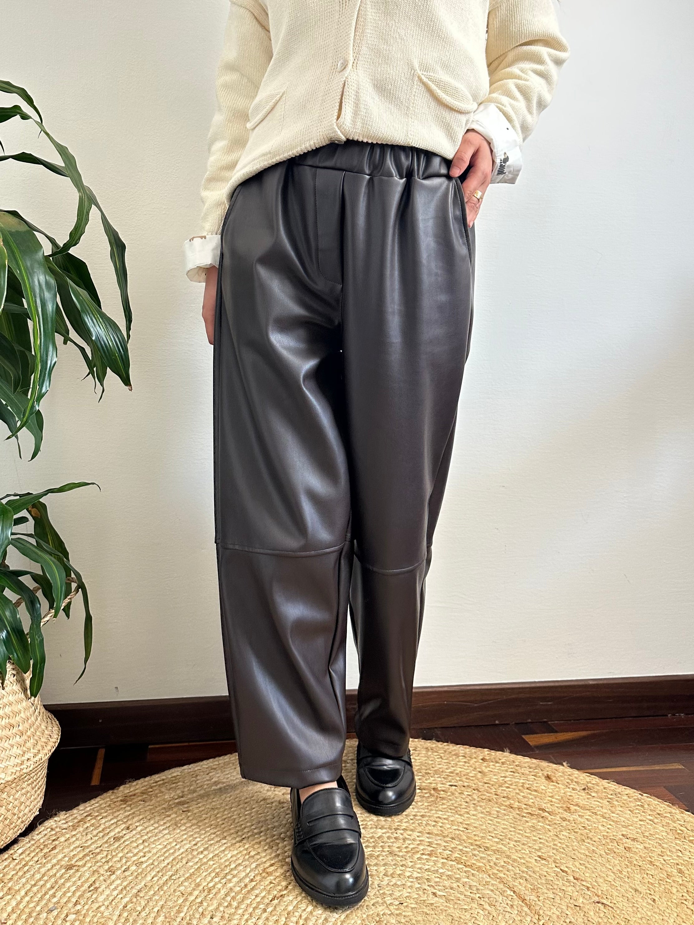PANTALONE ECopelle Barrel marrone