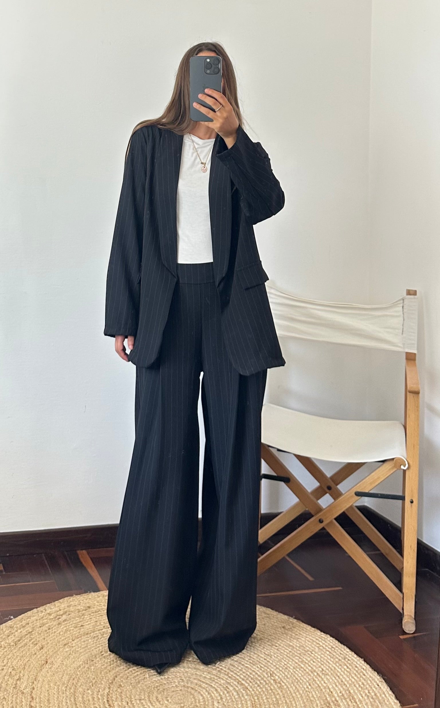 COORDINATO GESSATO con PINCE NERO