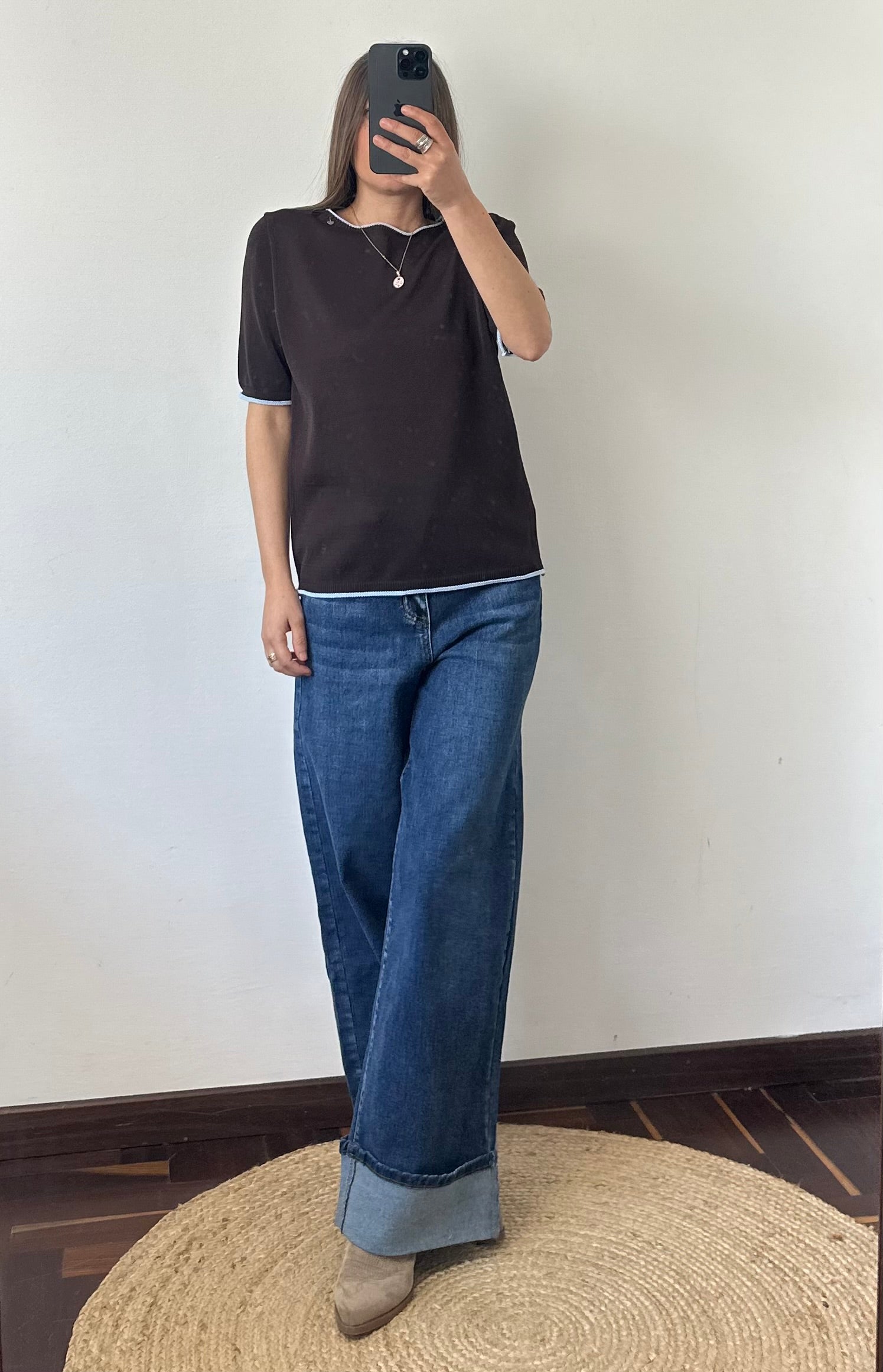 Maglia in morbida viscosa marrone