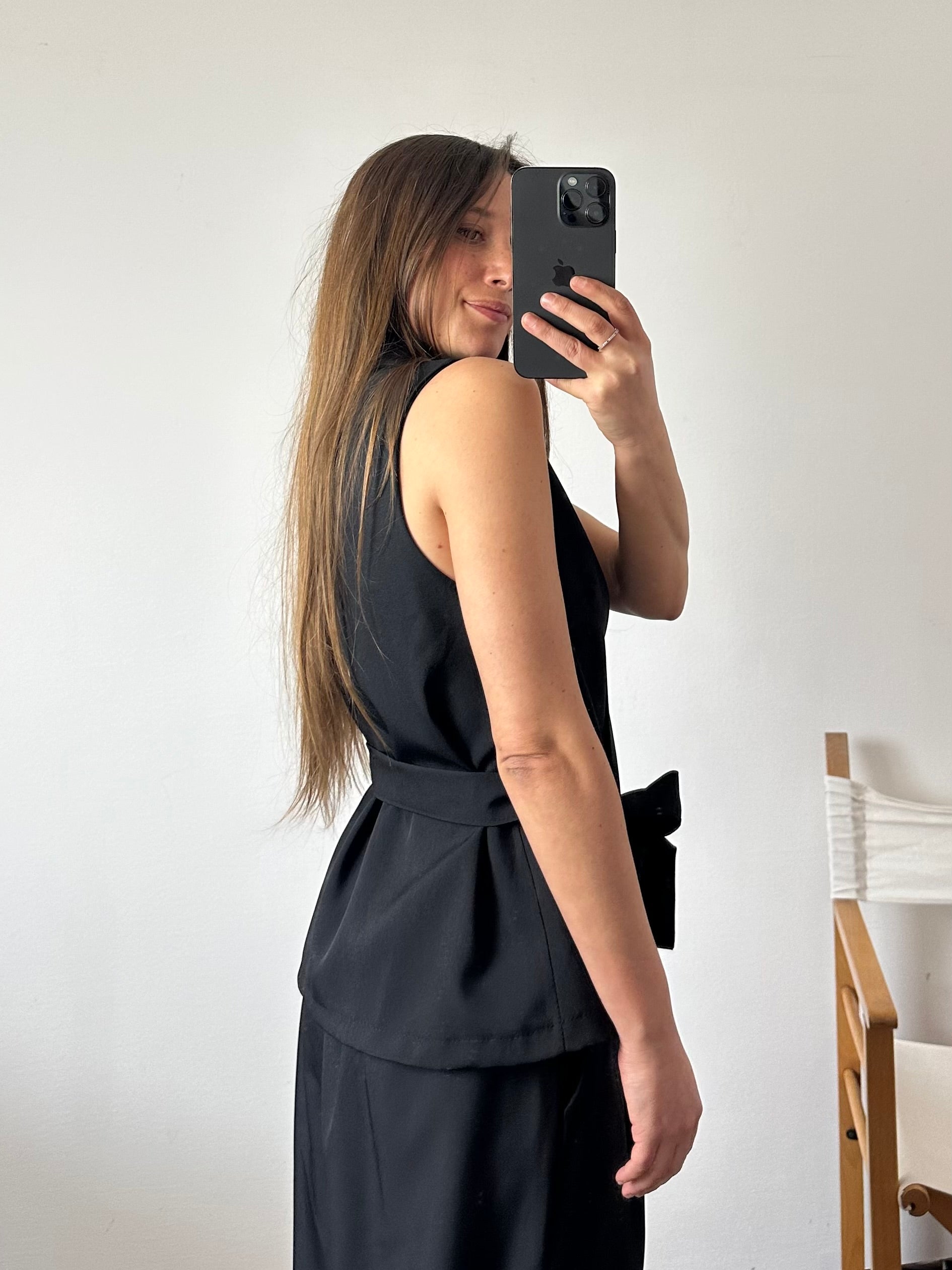 COORDINATO SMANICATO DOPPIOPETTO NERO