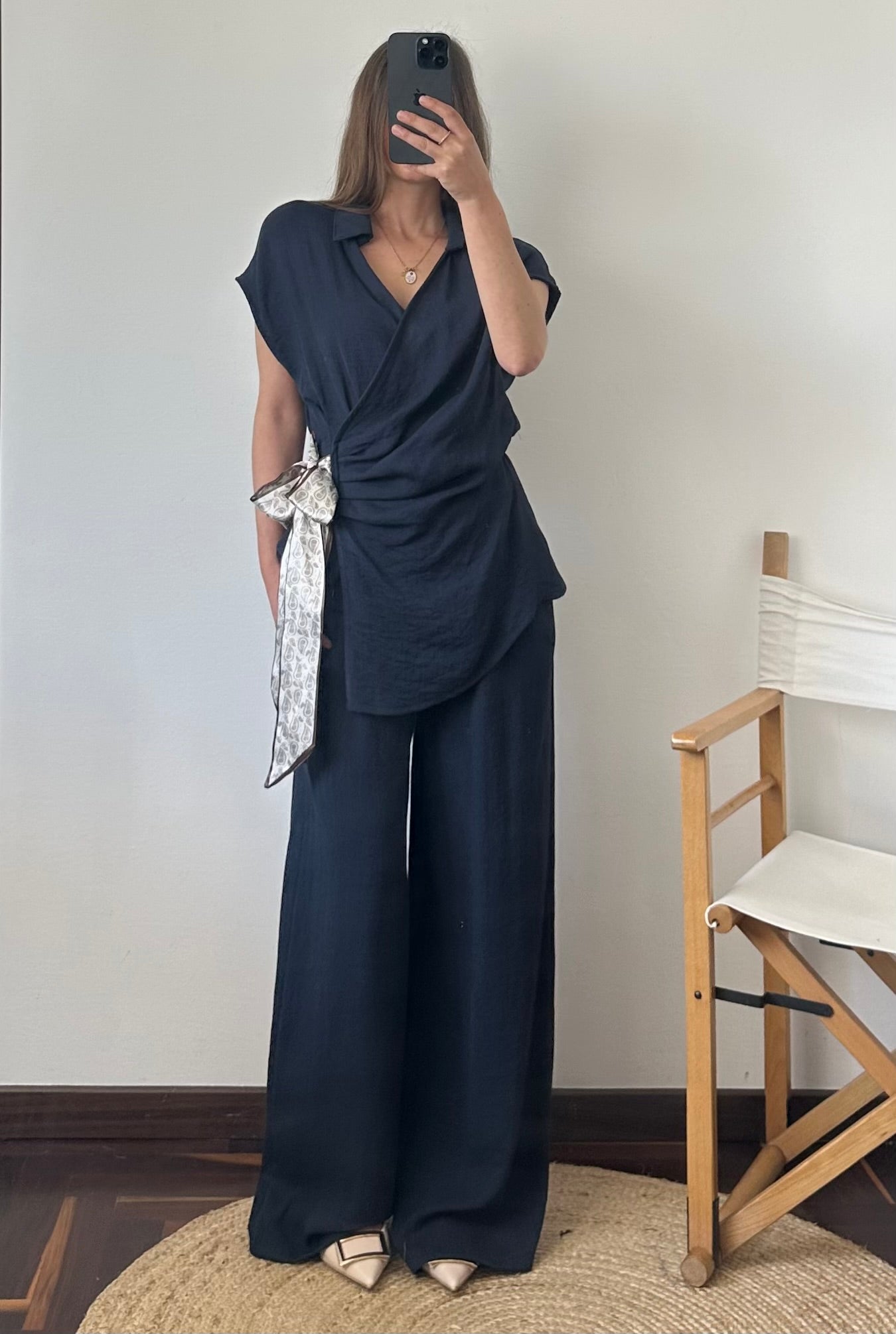 COORDINATO foulard blu