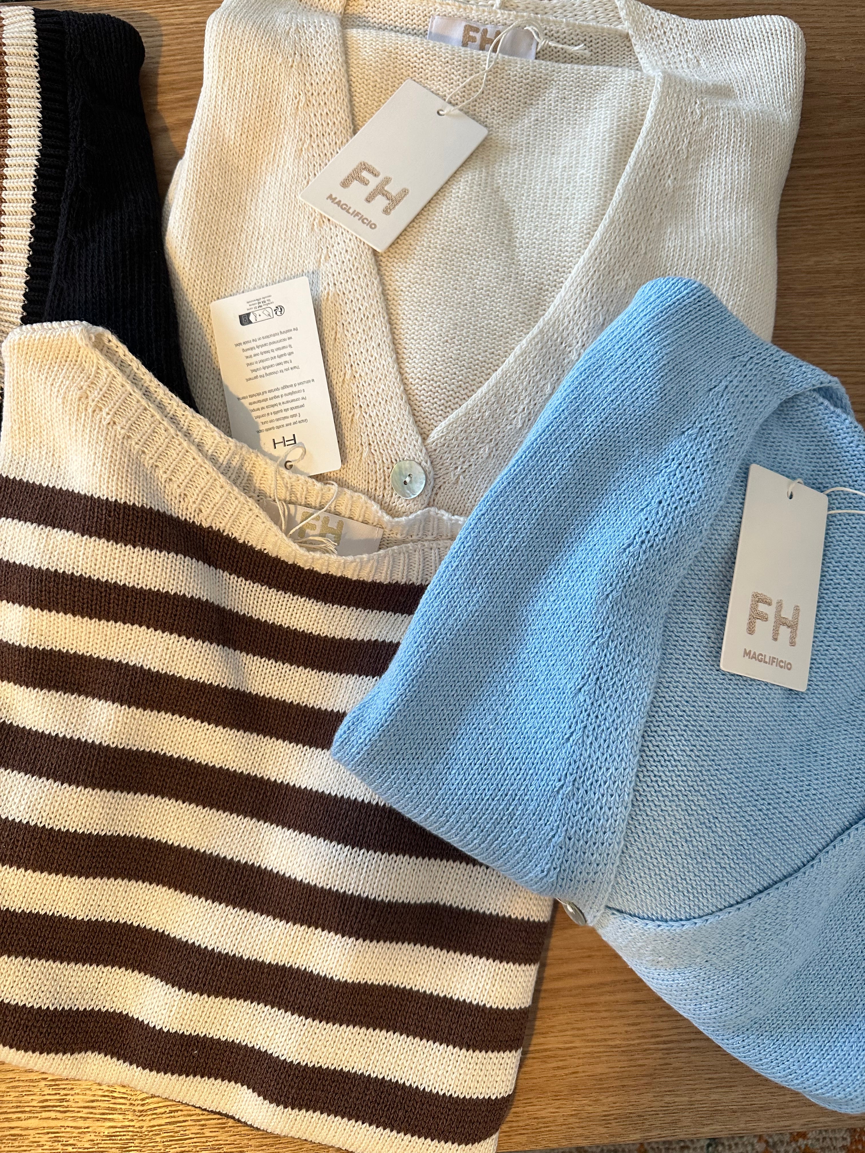 CARDIGAN con tasche in misto cotone AZZURRO