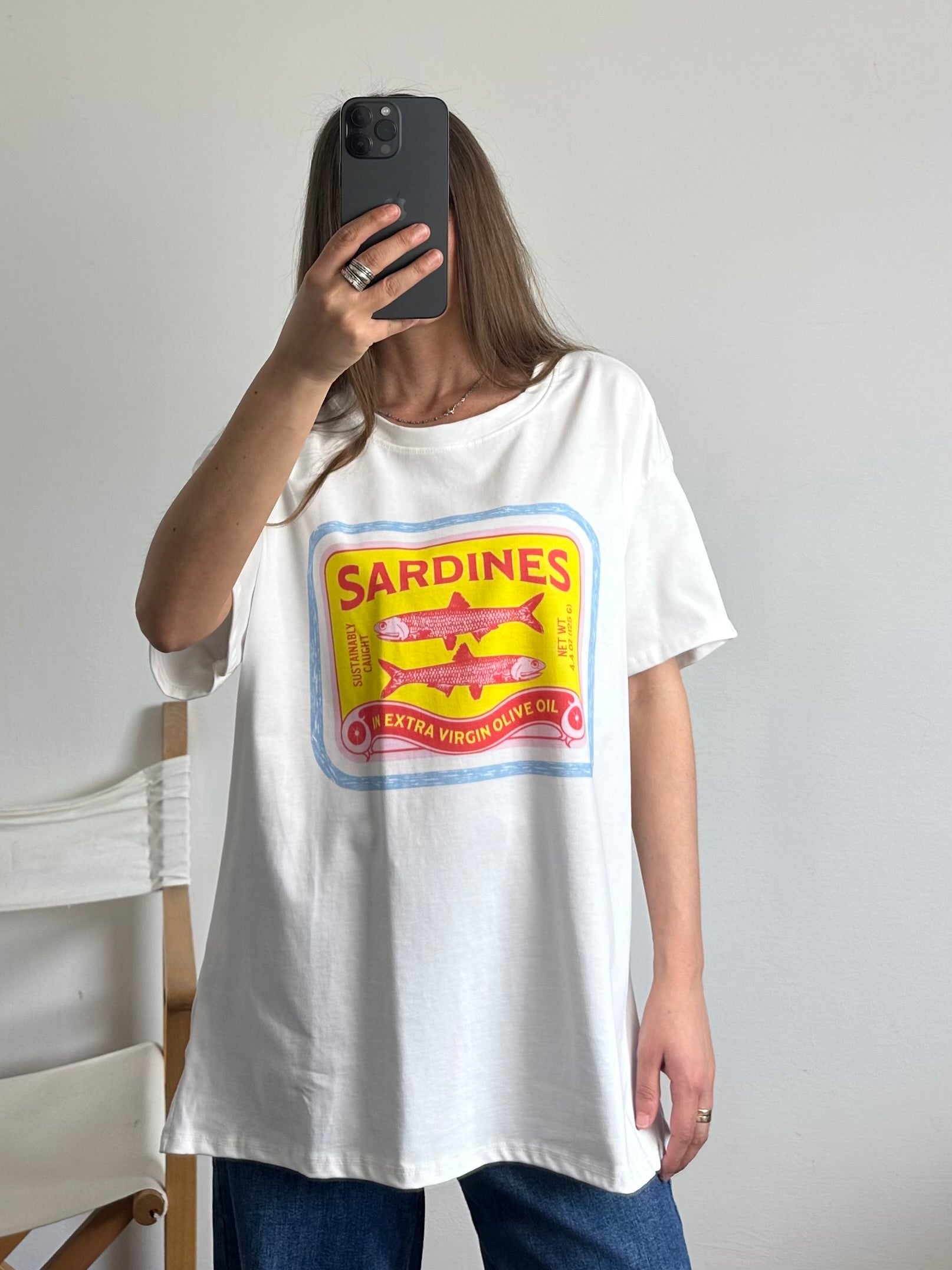 T-shirt 100% cotone over “ sardines”