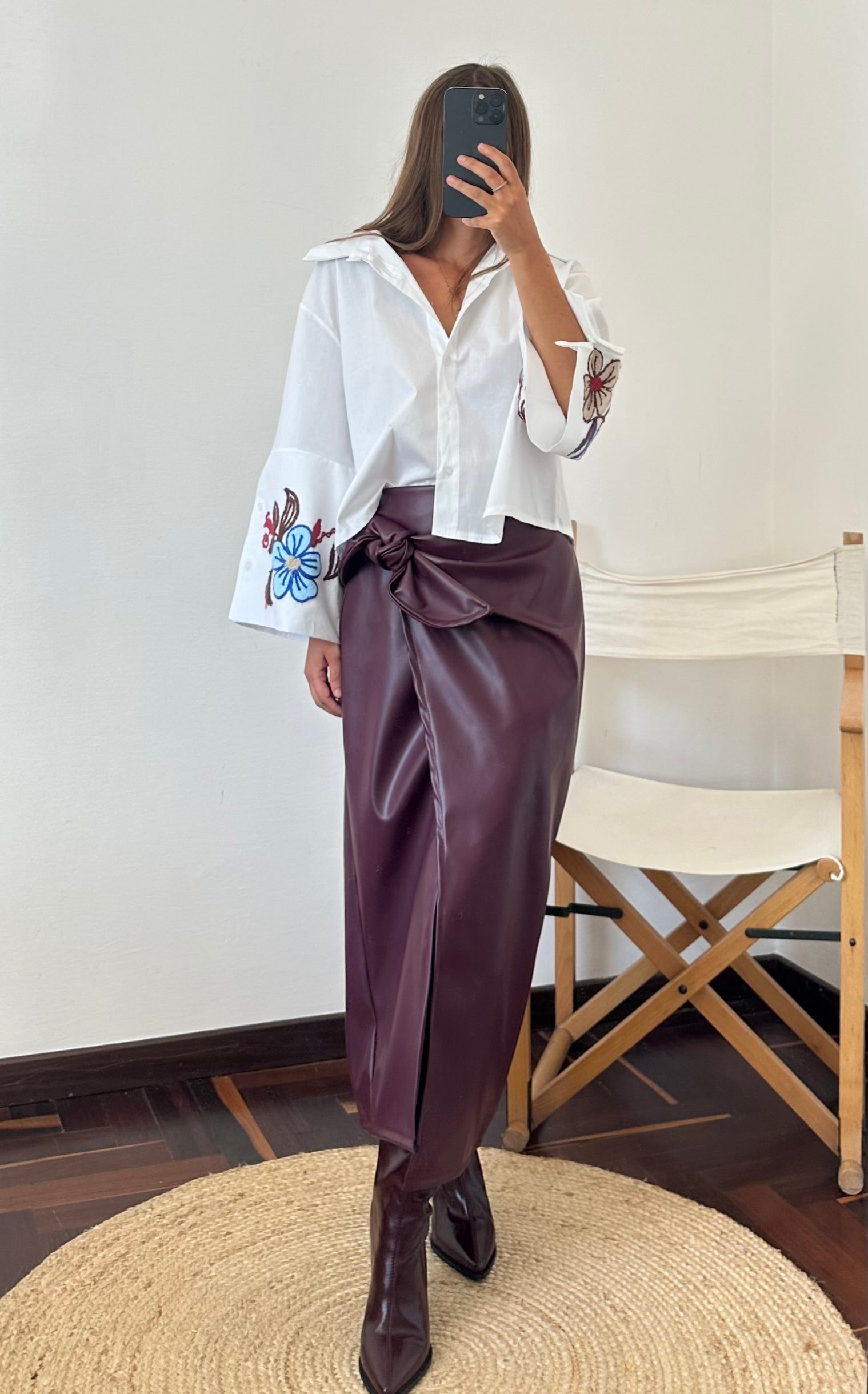 CAMICIA RICAMATA in COTONE BIANCA