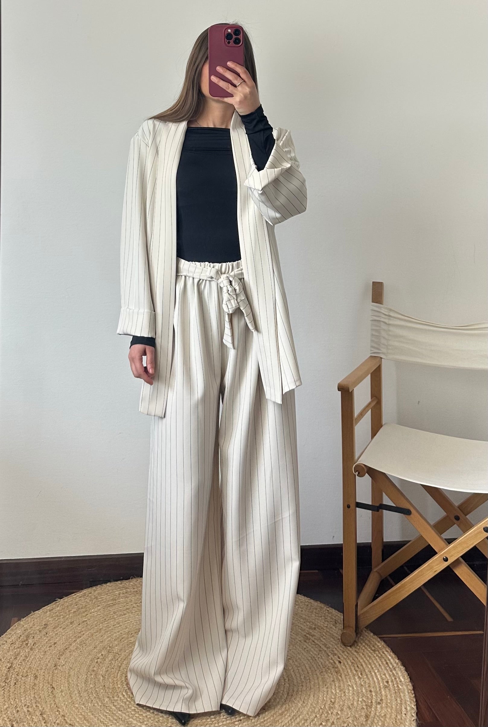COORDINATO KIMONO GESSATO PANNA