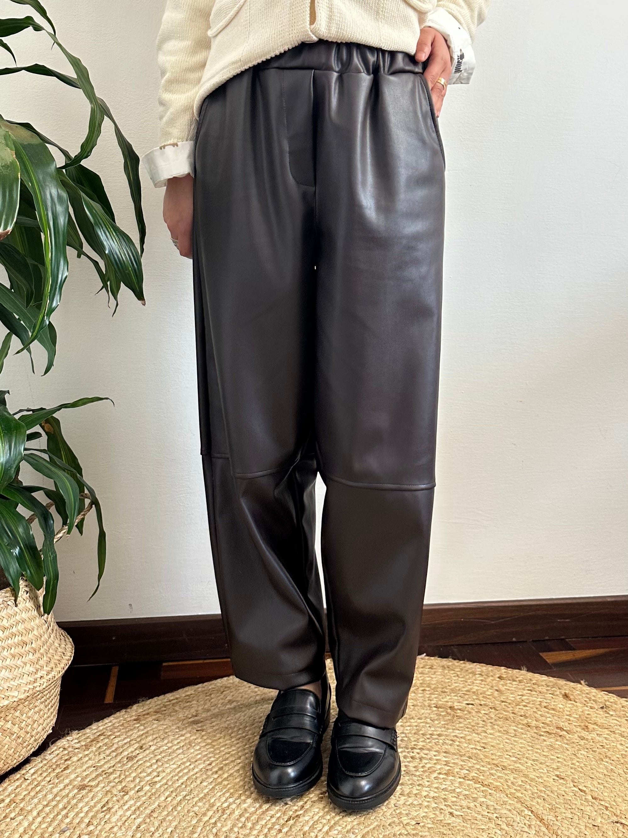 PANTALONE ECopelle Barrel marrone