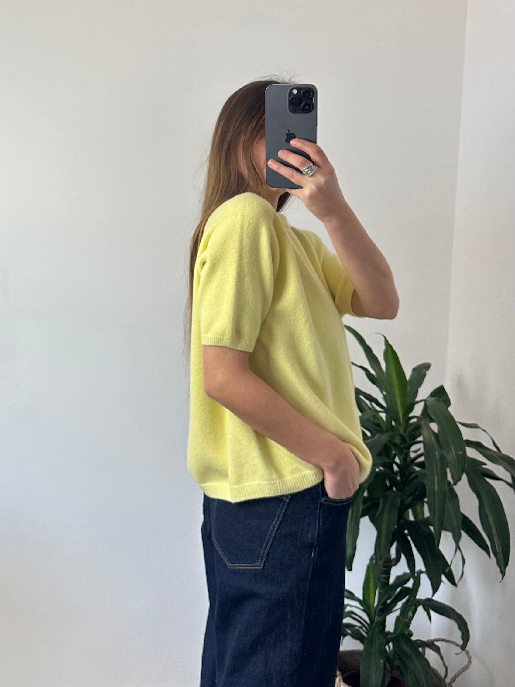 PULLOVER MANICA 3/4 in MORBIDA VISCOSA GIALLO