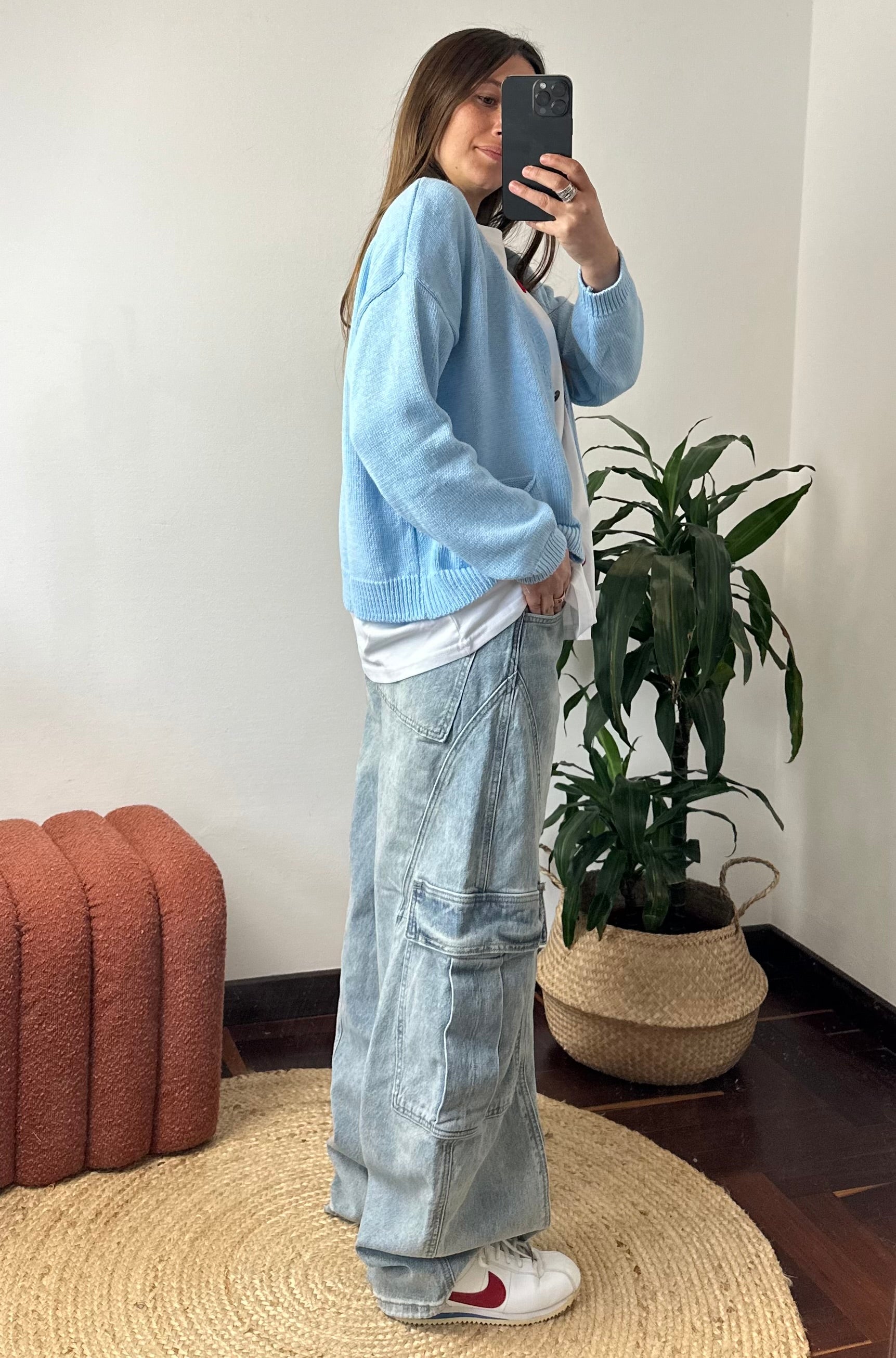 JEANS BARREL CARGO lavaggio light