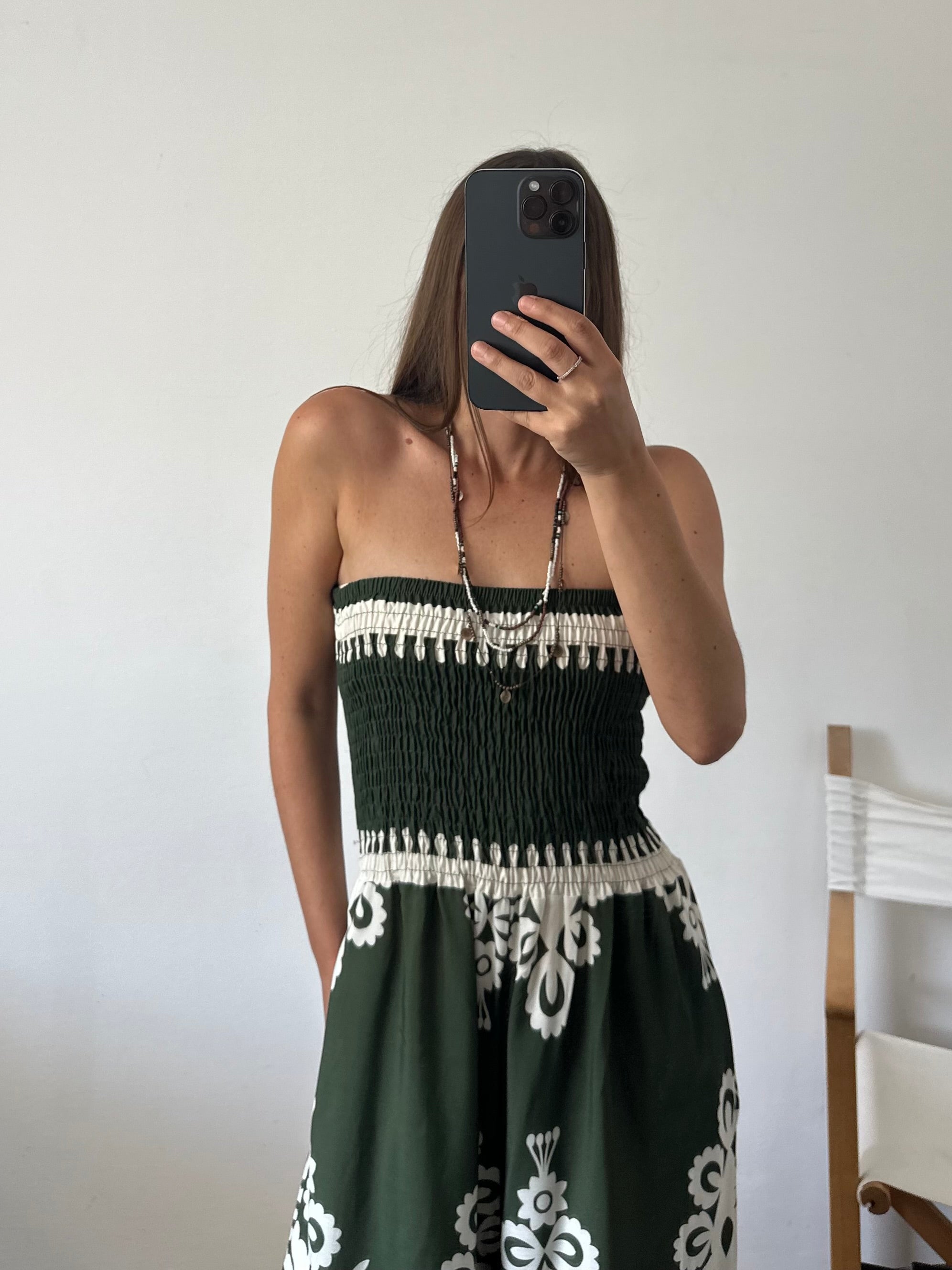 JUMPSUIT 100% VISCOSA STAMPA ETNICA verde