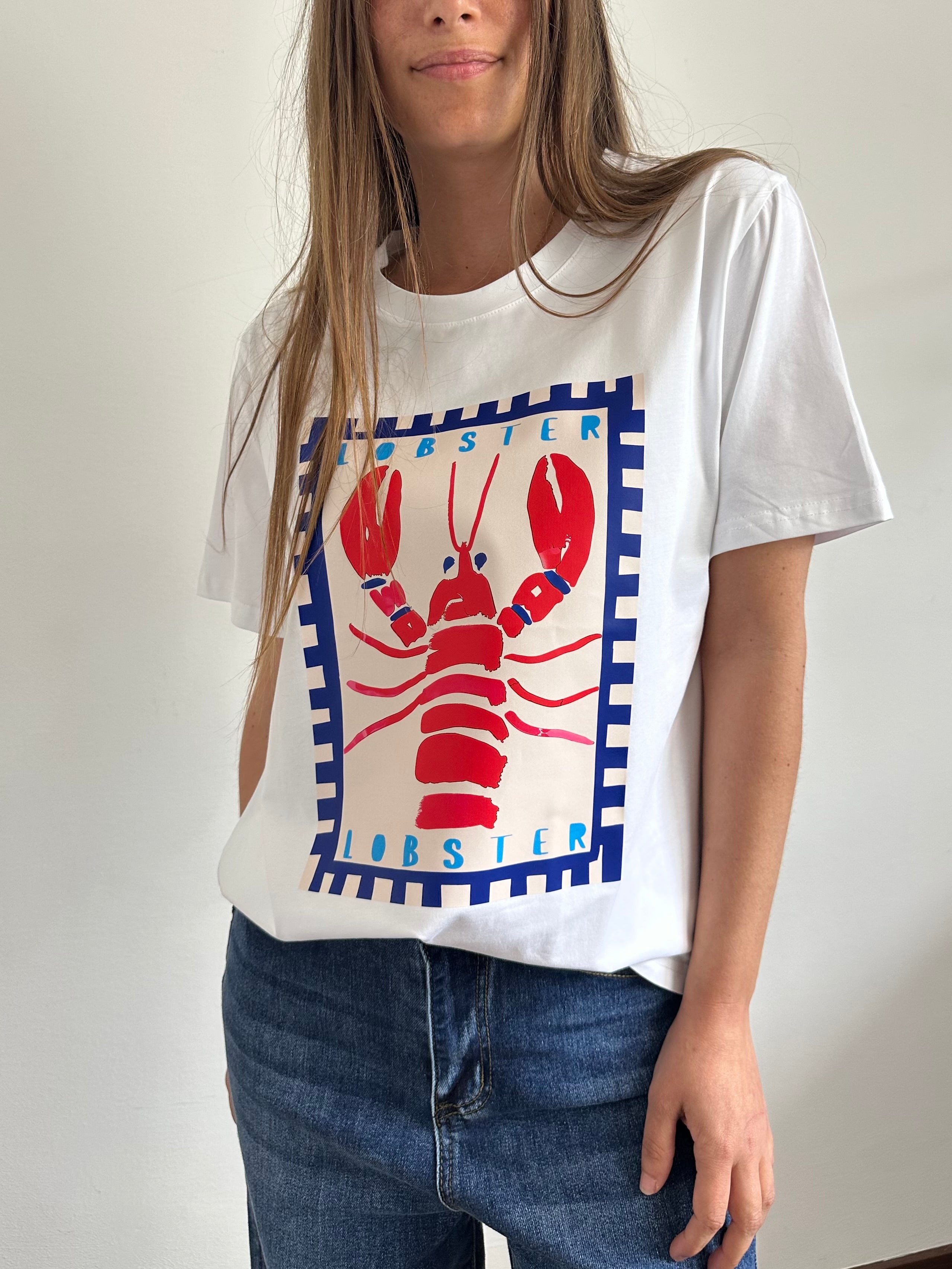 T-shirt in cotone “ lobster”