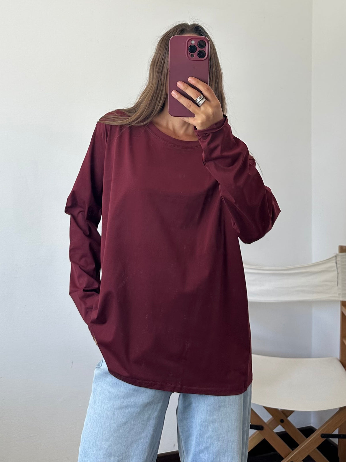 MAGLIA in COTONE BORDEAUX