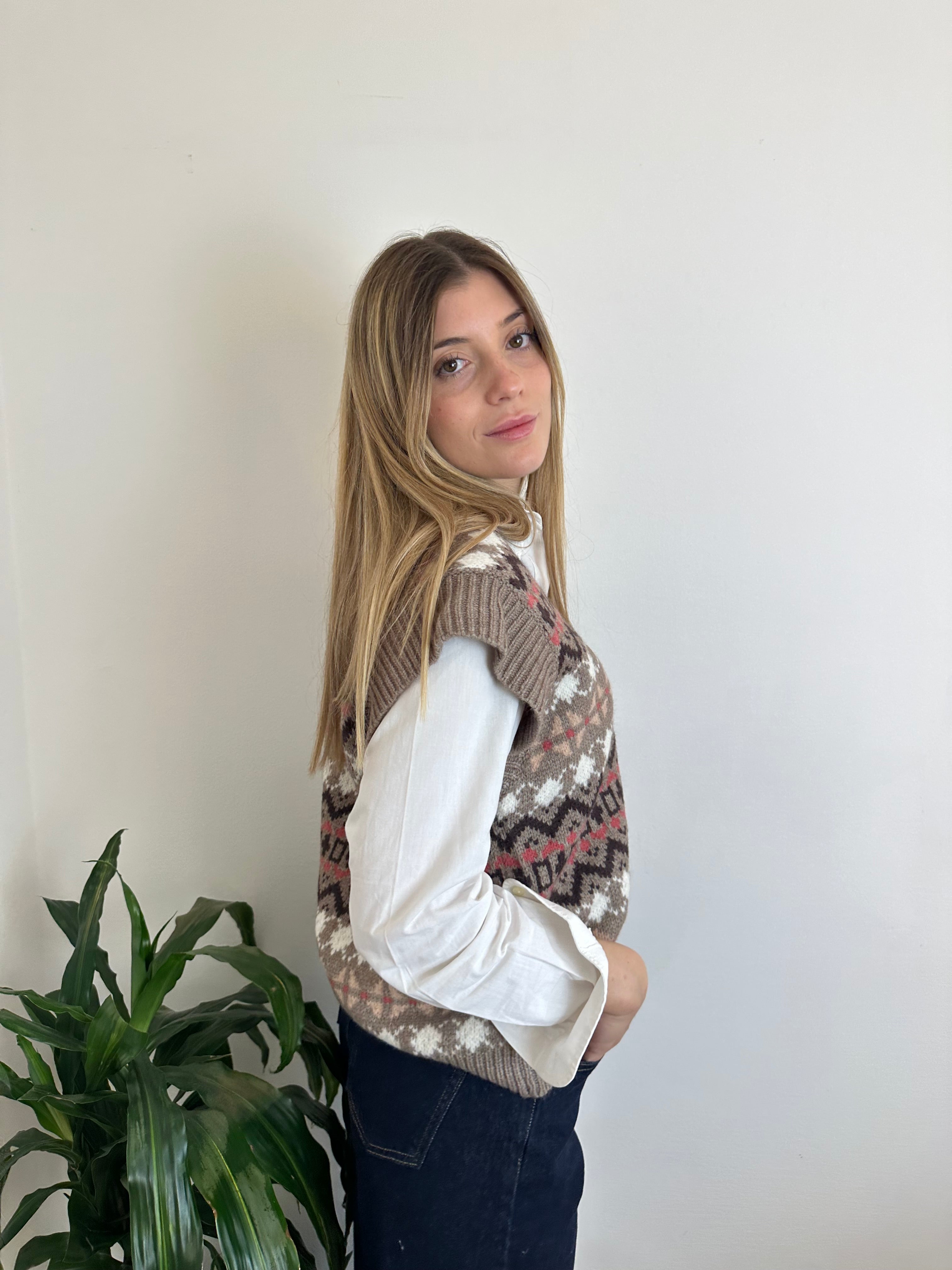 GILET GRECHE FANGO