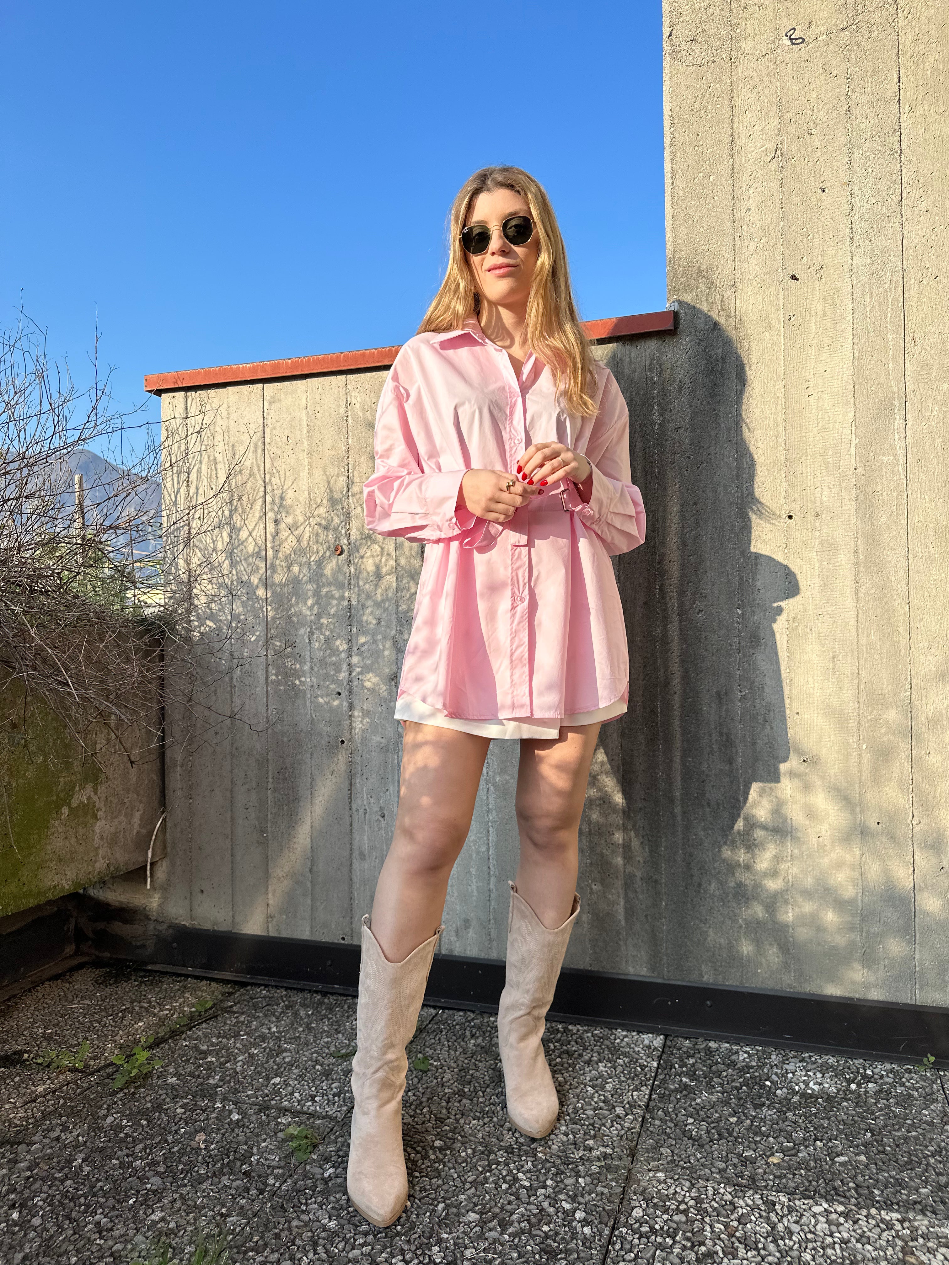 CAMICIA LUNGA ROSA