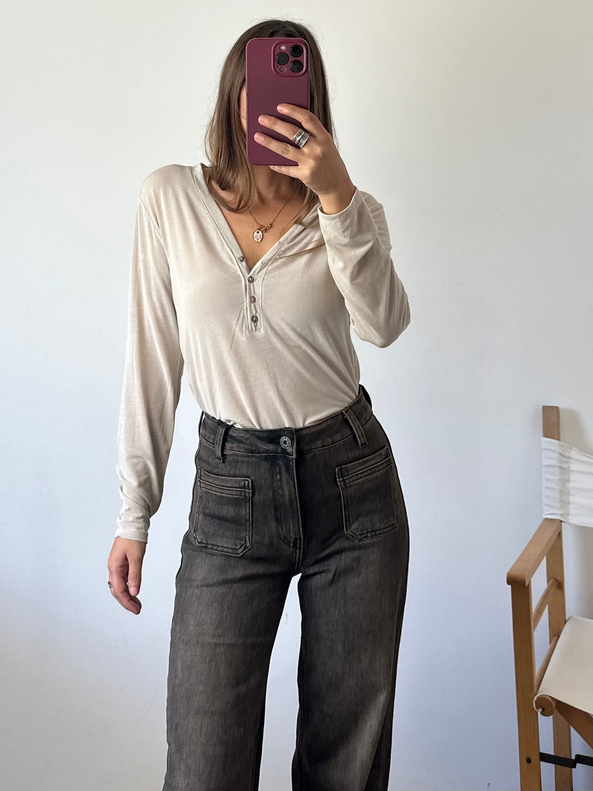 MAGLIA misto CASHMERE con bottoni  BEIGE