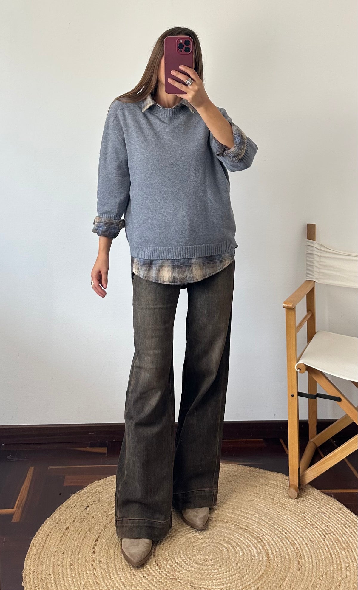 PULLOVER in morbida viscosa GRIGIO