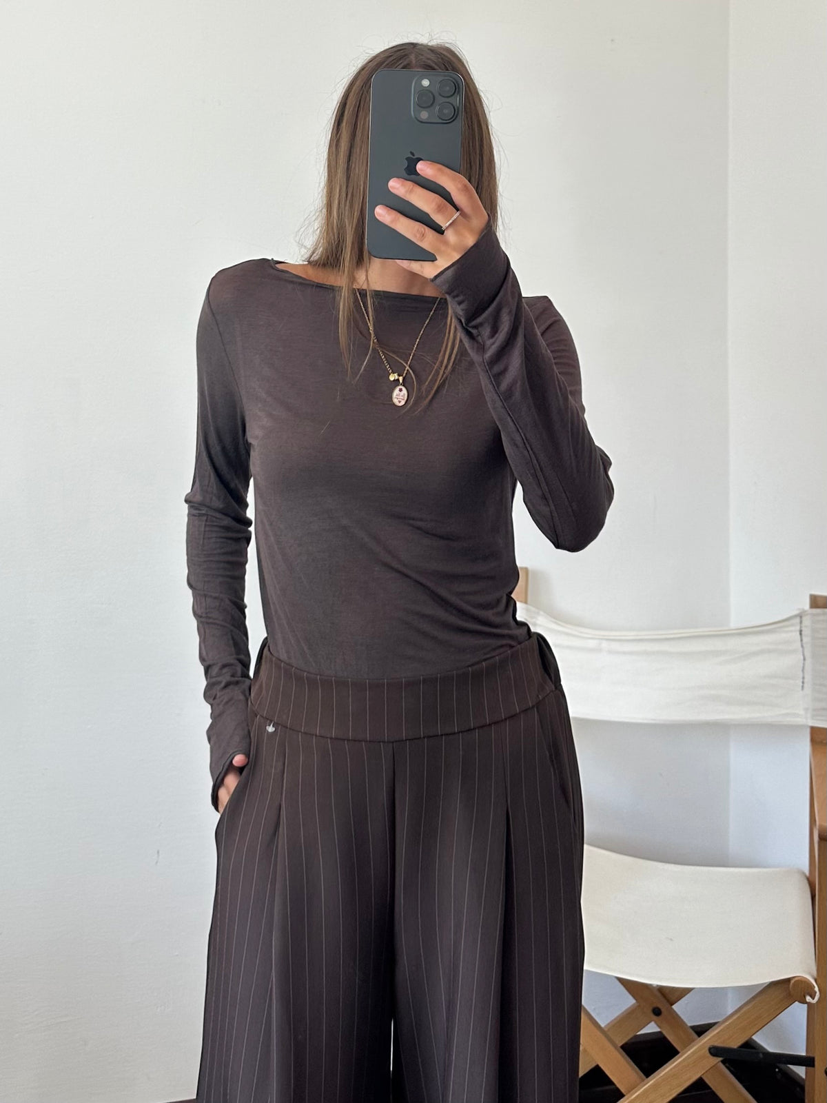 COORDINATO GESSATO con PINCE CIOCCOLATO