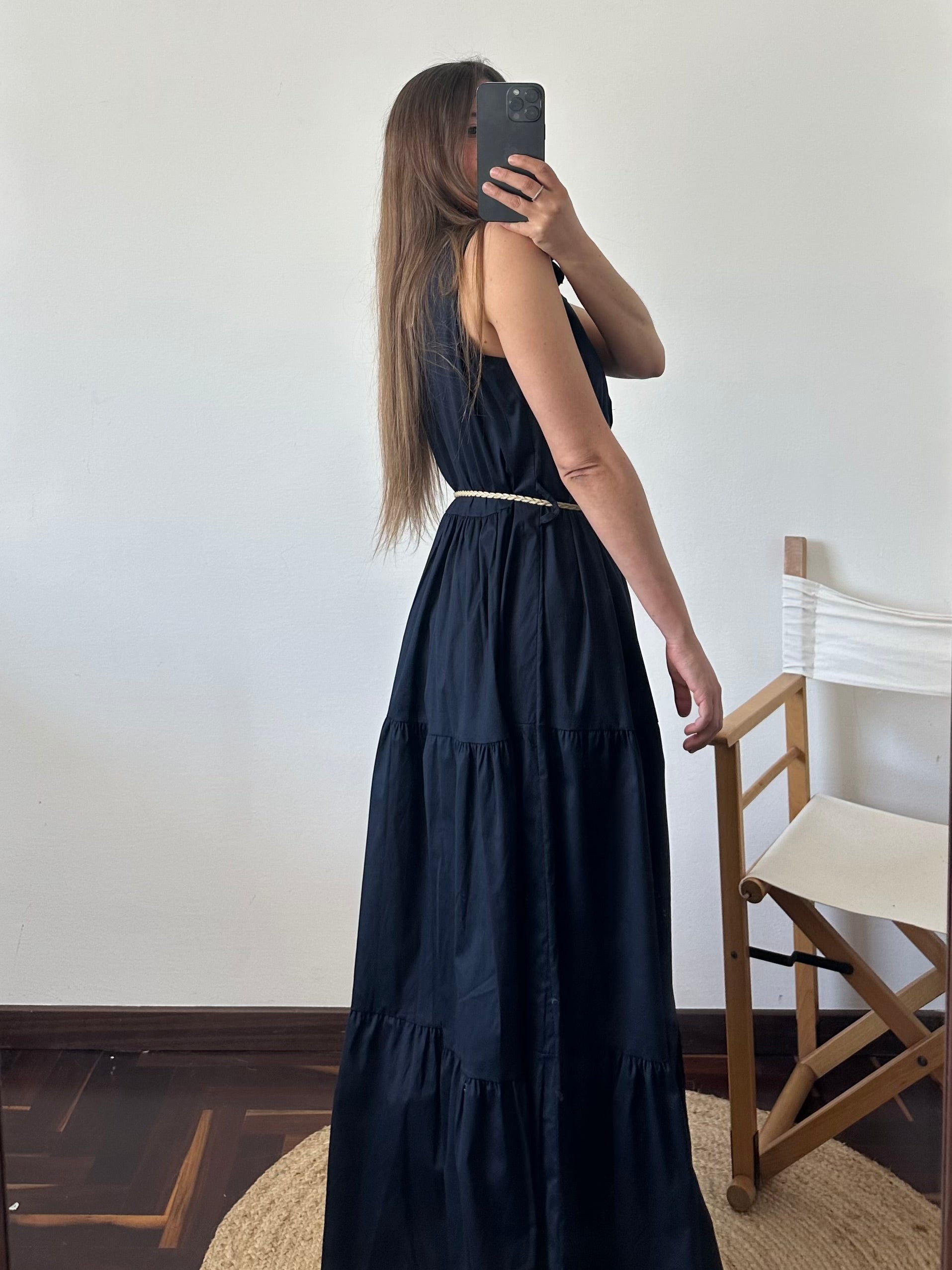 ABITO SMANICATO in cotone blu