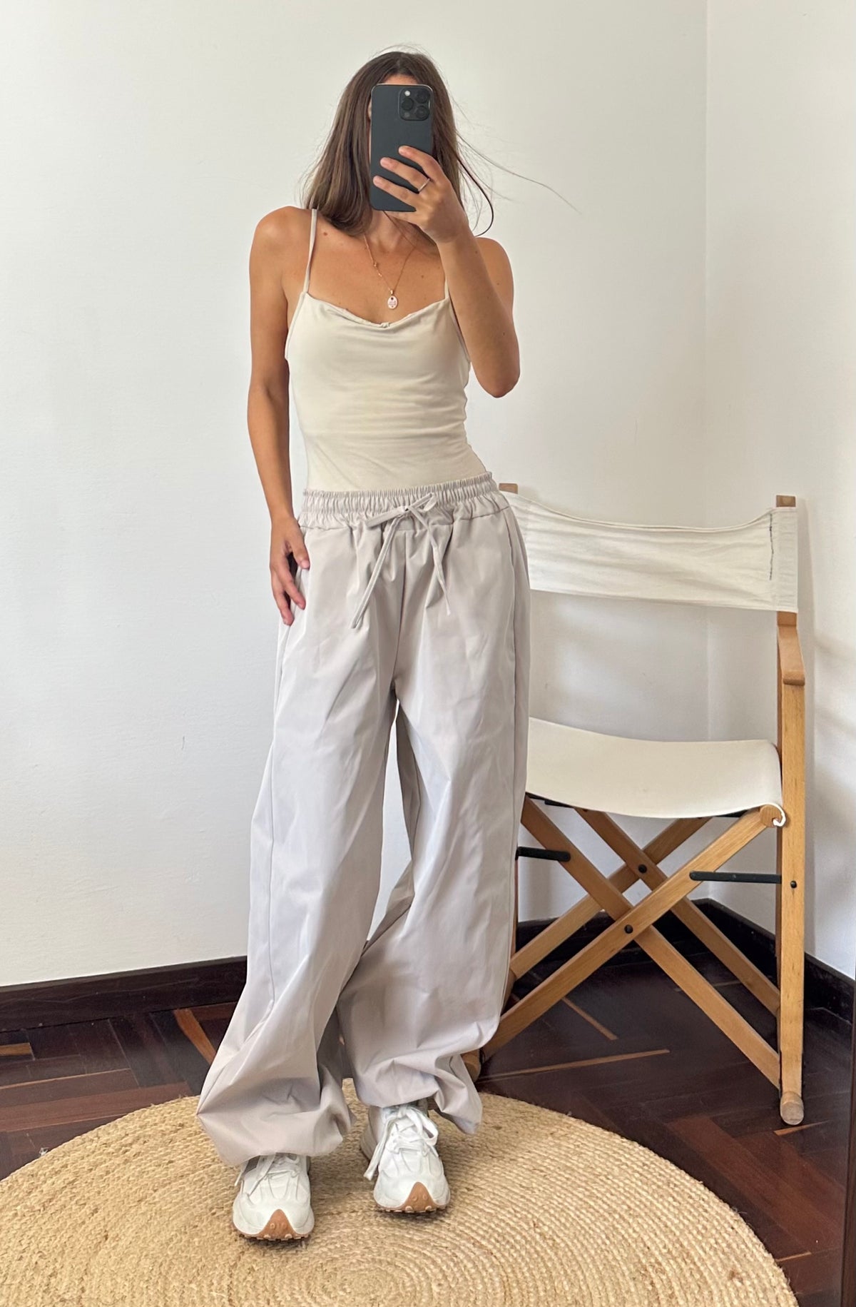 PANTALONE PARACHUTE FANGO