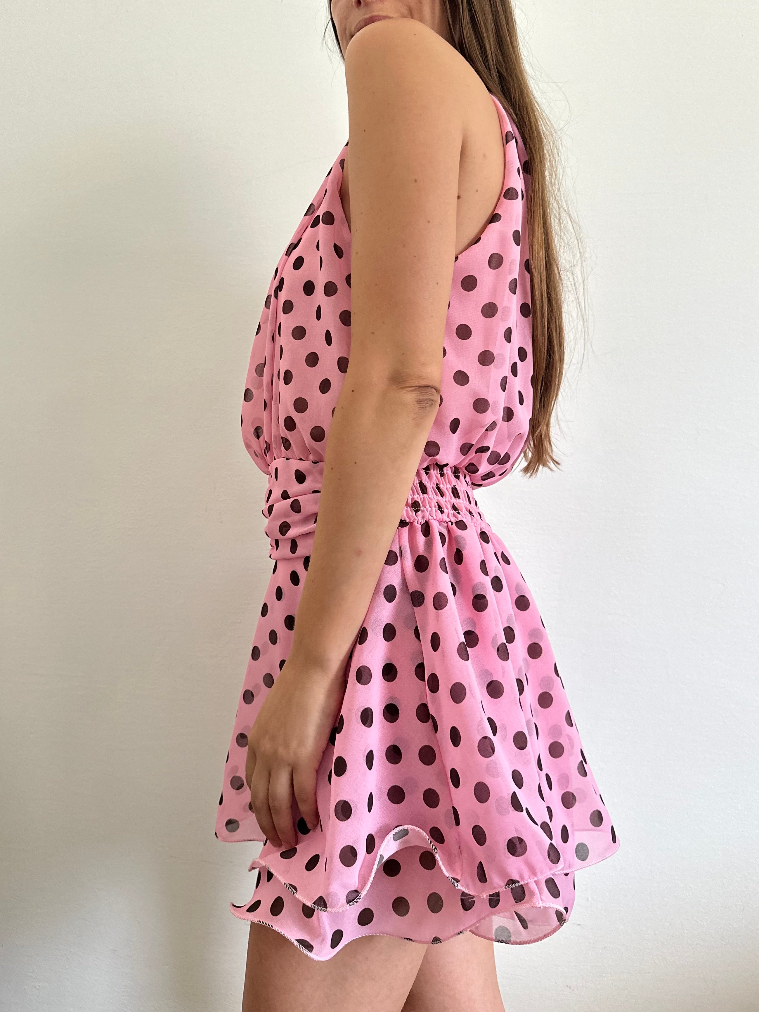 ABITO Pois SCOLLO ALL’AMERICANA rosa-marrone