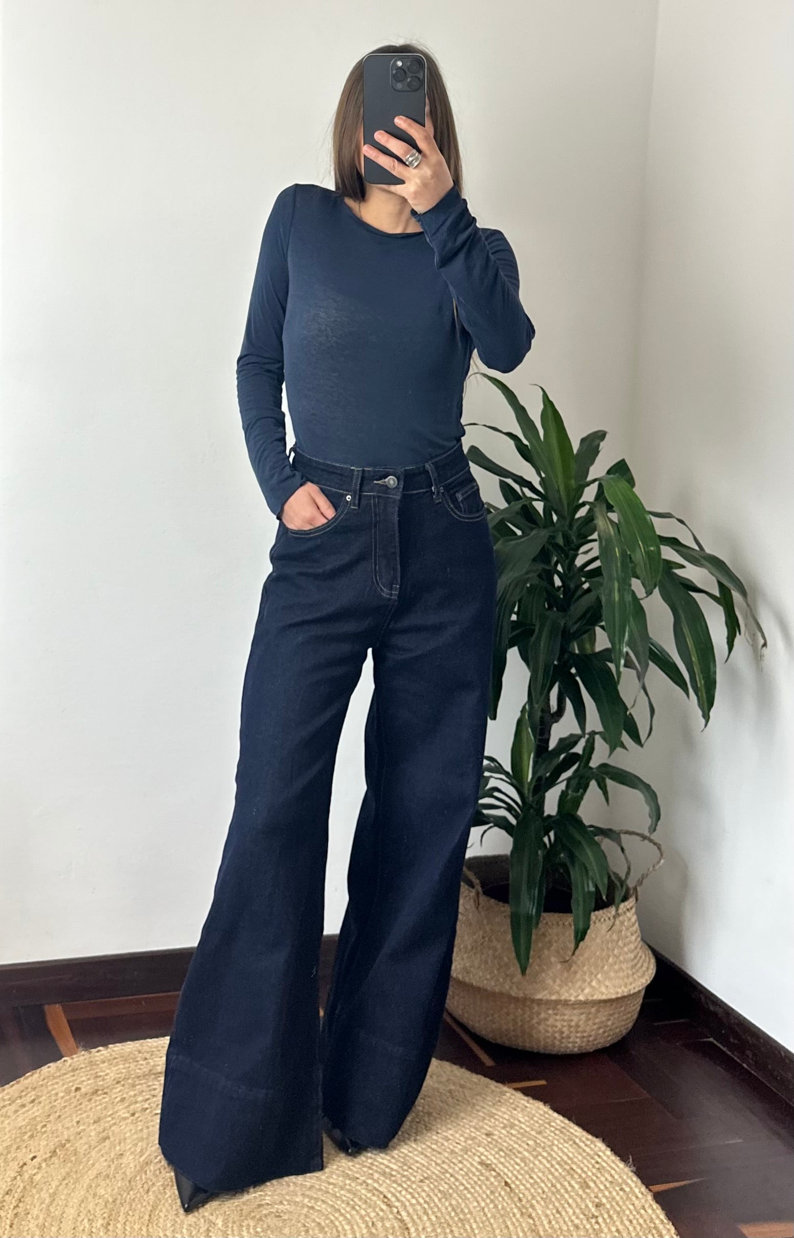 MAGLIA misto CASHMERE GIROCOLLO BLU NOTTE