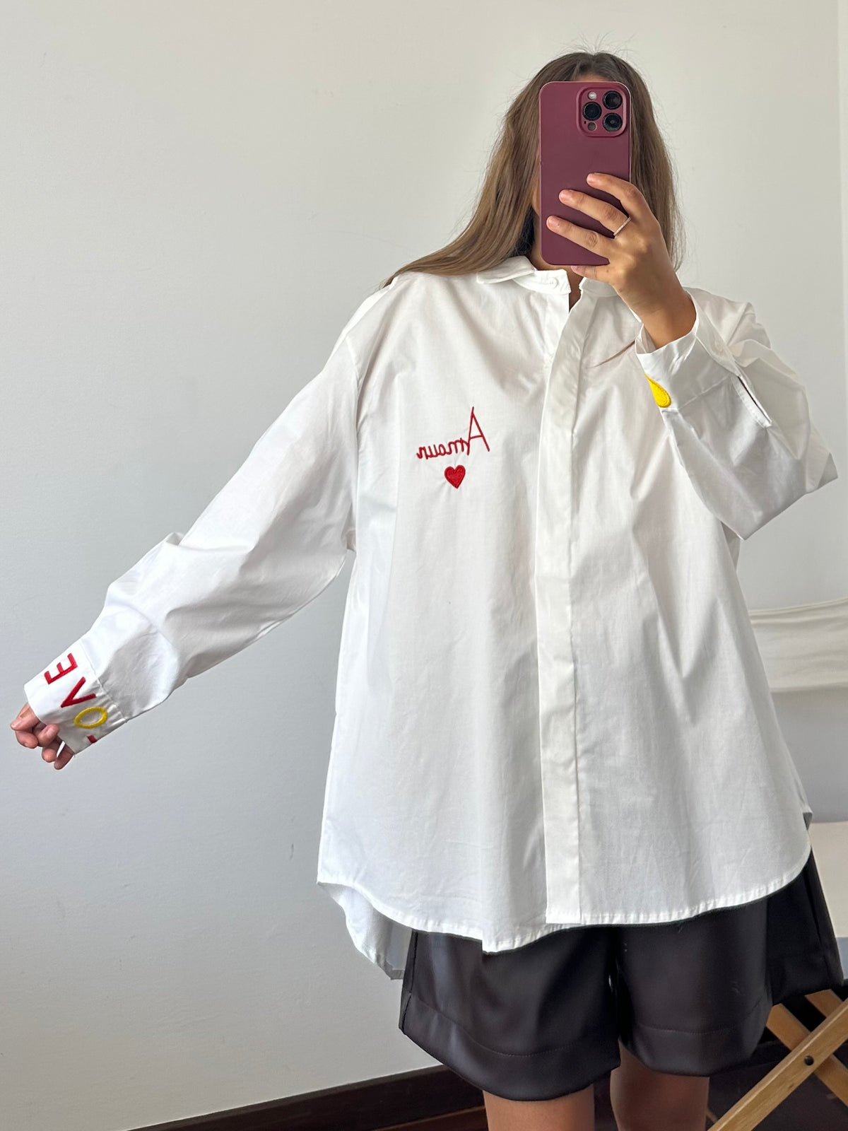 CAMICIA “ amour” RICAMATA
