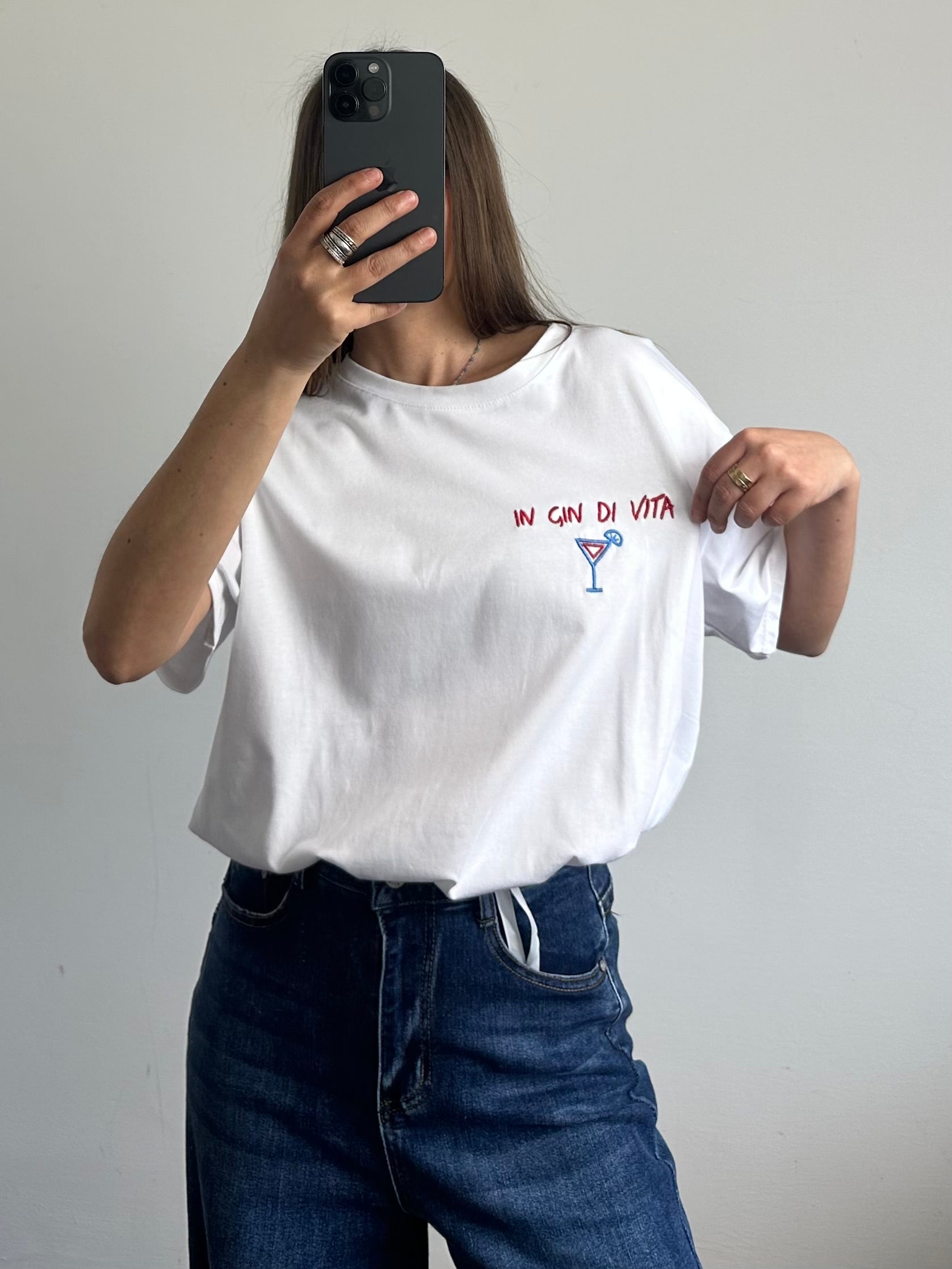 T-shirt 100% cotone over “ in gin di vita”