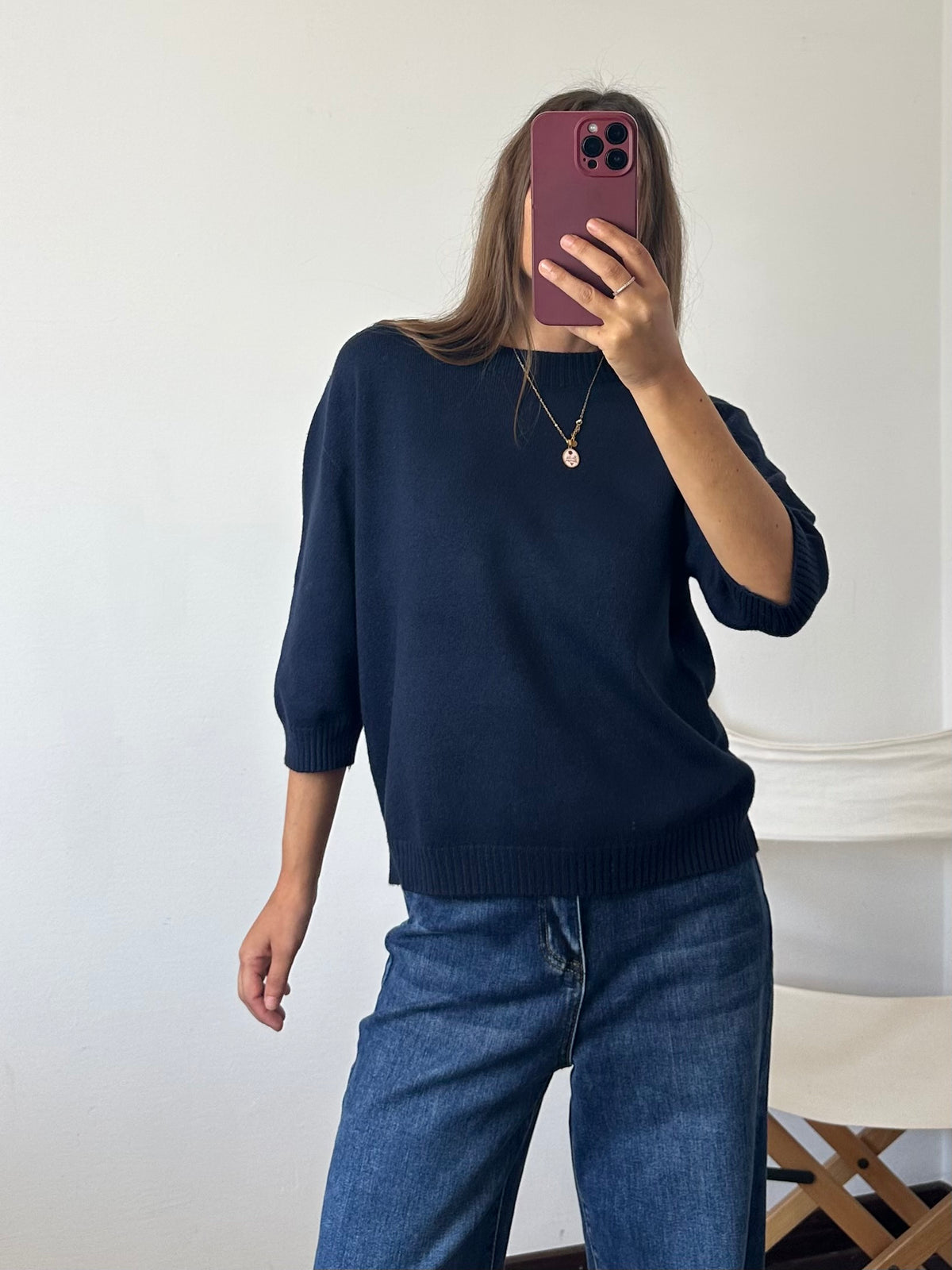 PULLOVER in morbida viscosa BLU
