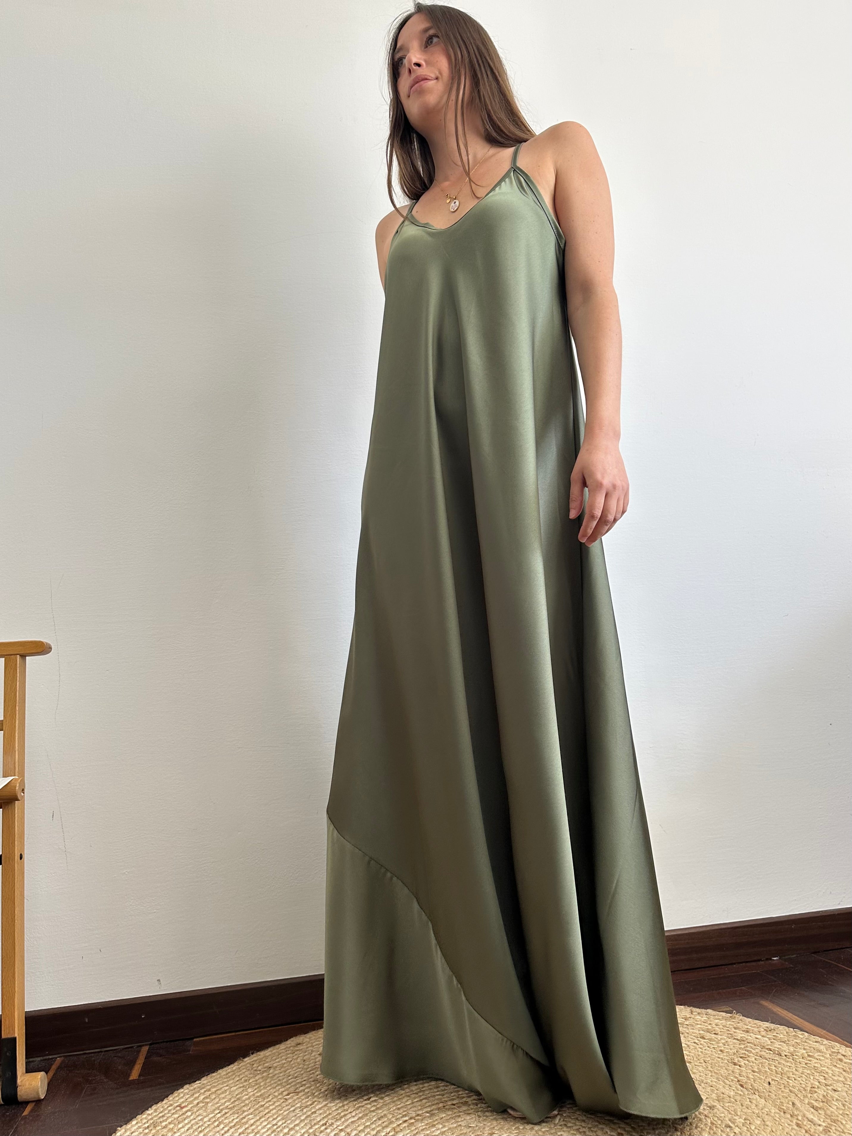 ABITO SATIN verde
