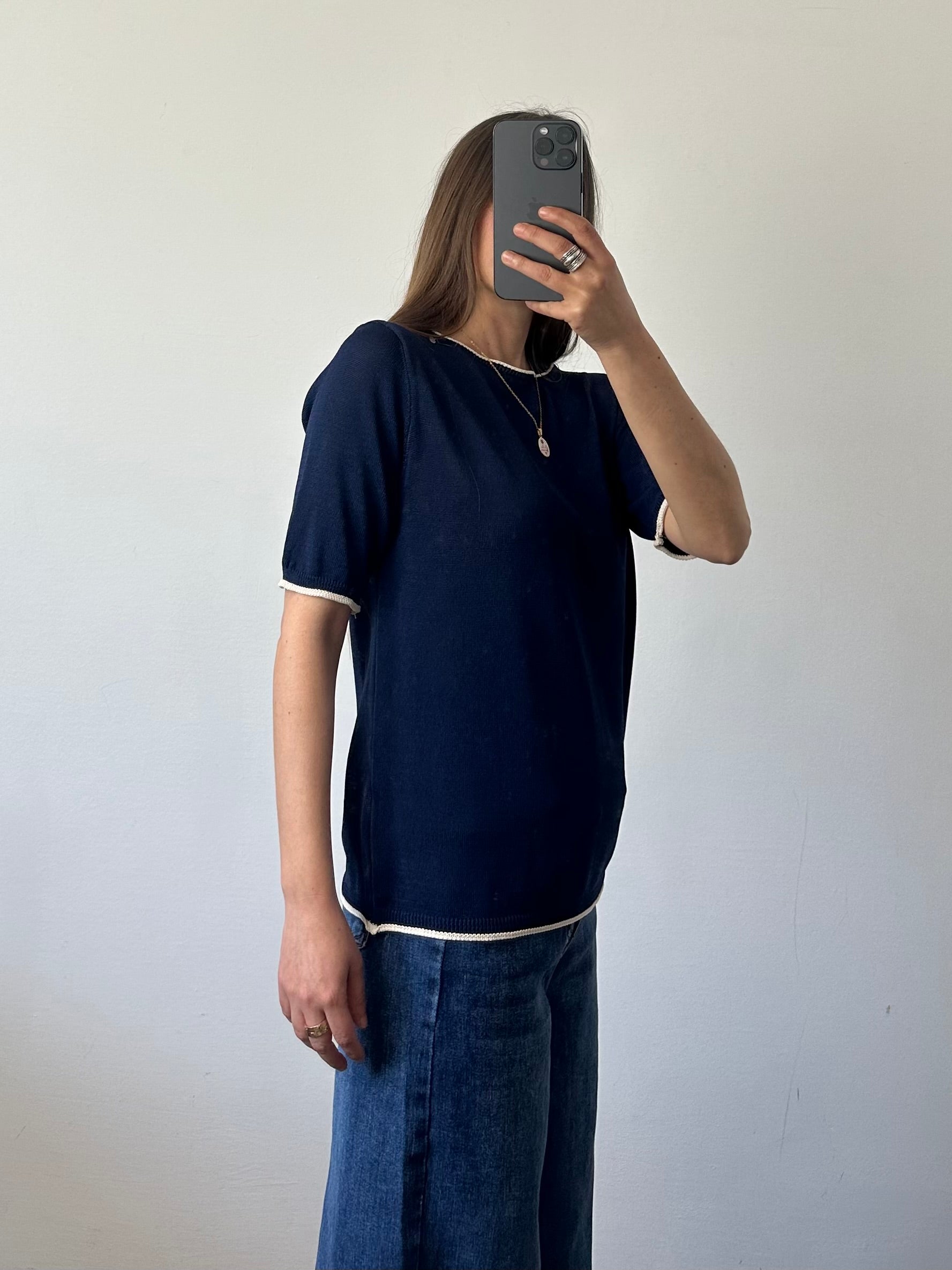 Maglia in morbida viscosa blu