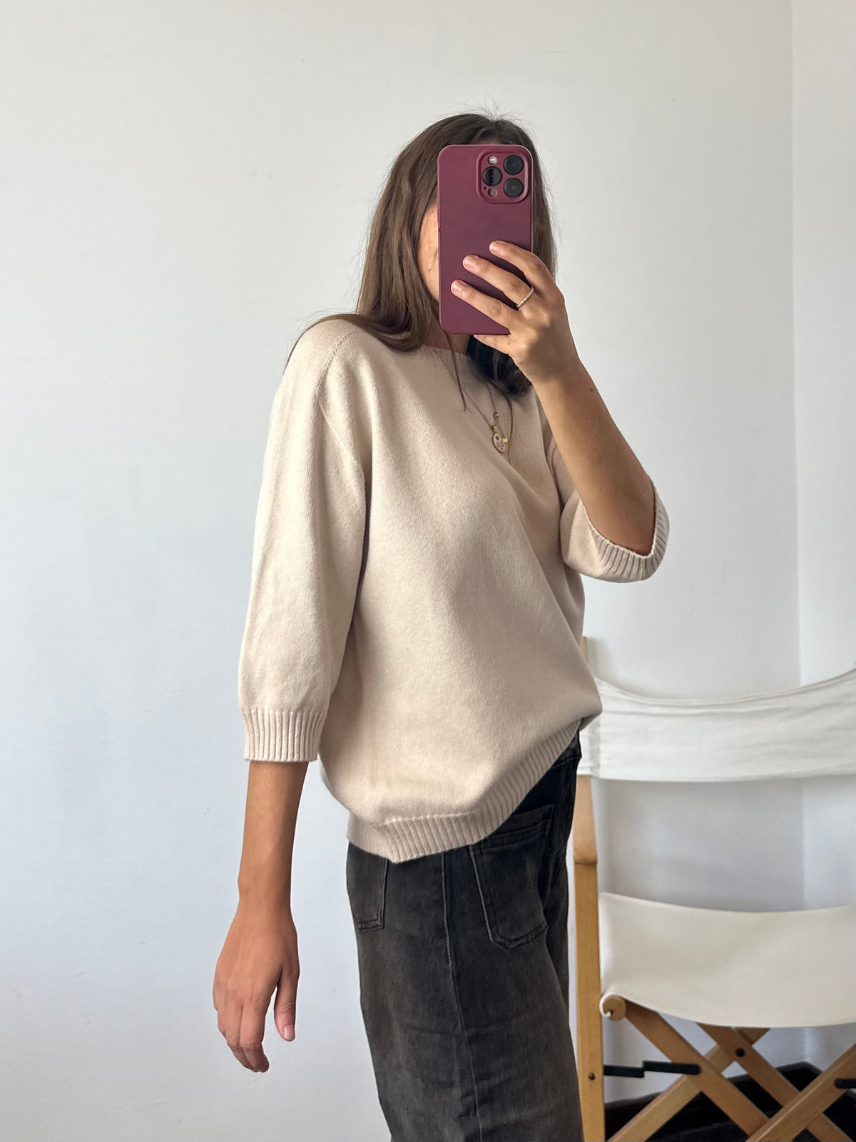 PULLOVER in morbida viscosa BEIGE