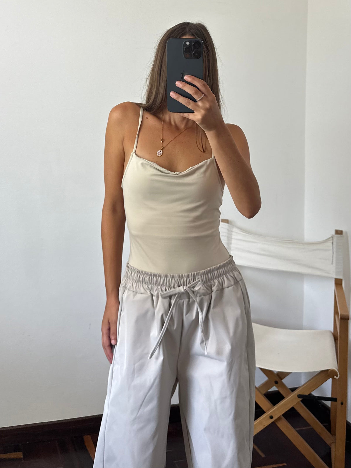 PANTALONE PARACHUTE FANGO