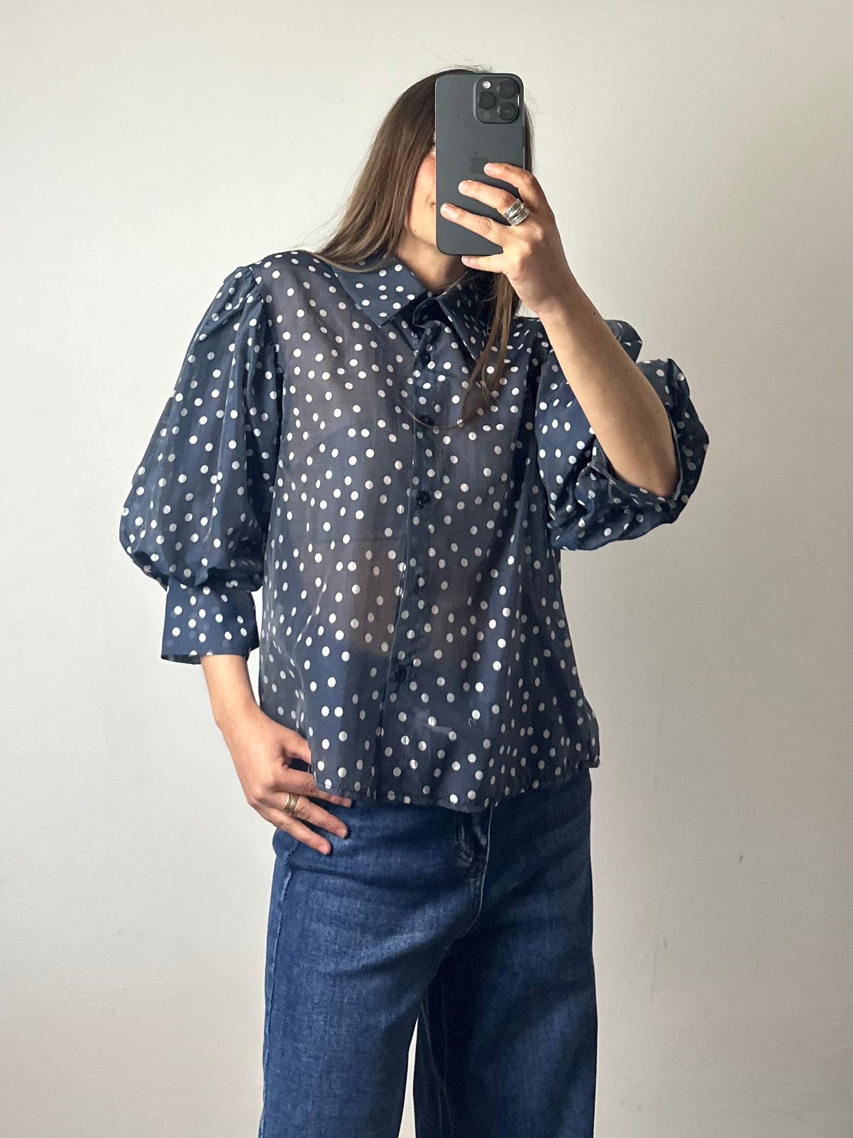 CAMICIA velata a pois