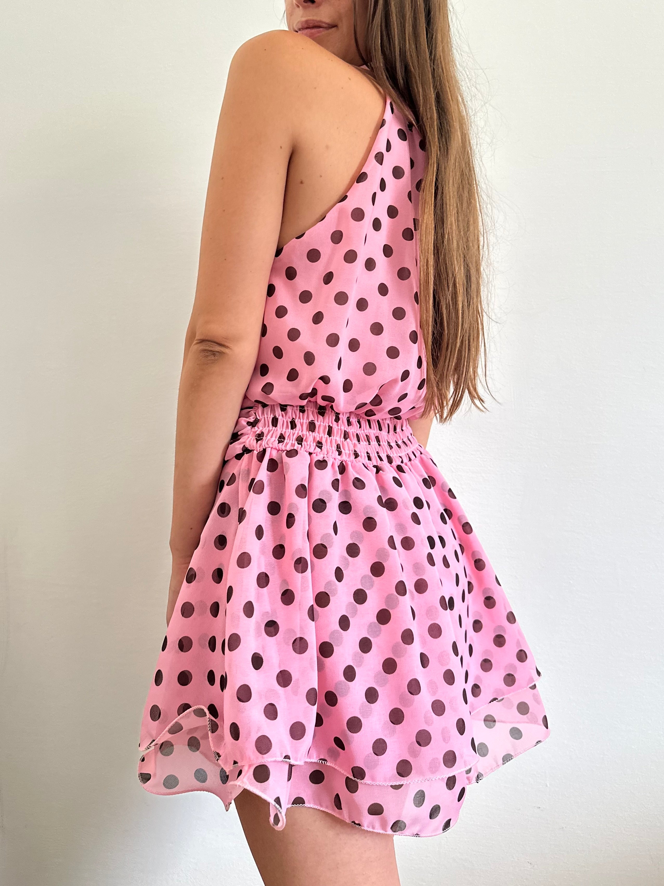 ABITO Pois SCOLLO ALL’AMERICANA rosa-marrone