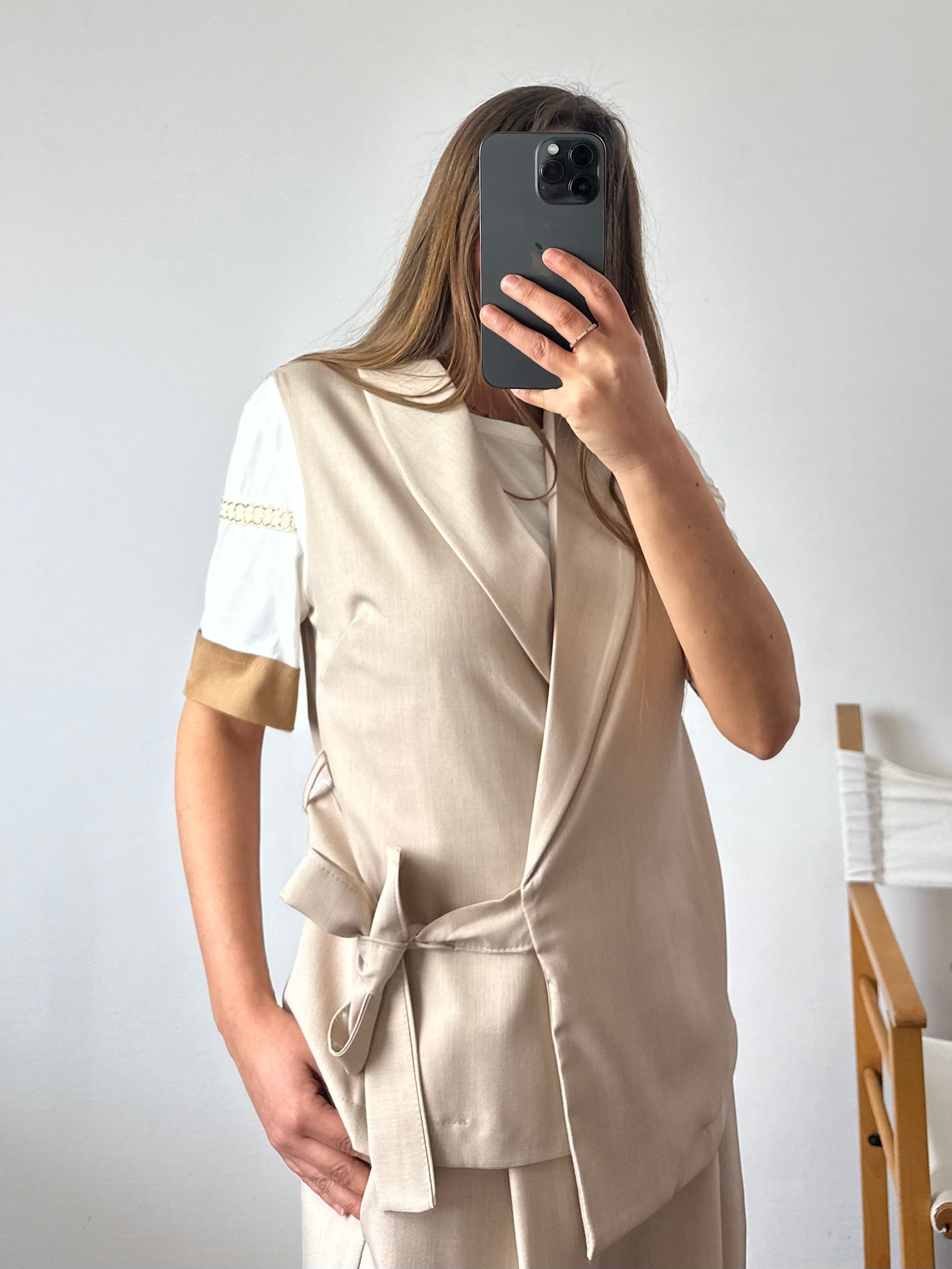 COORDINATO SMANICATO DOPPIOPETTO BEIGE