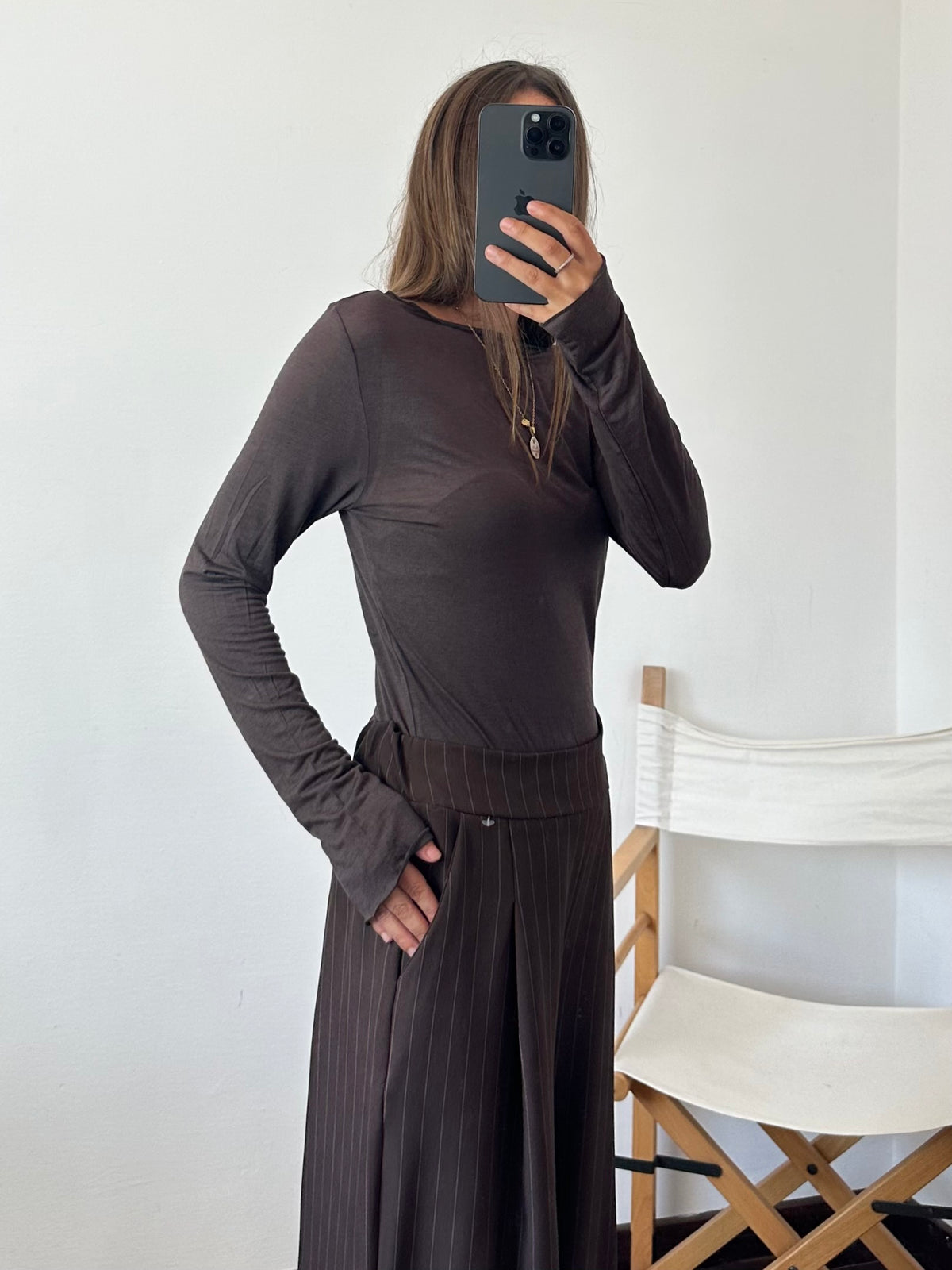 COORDINATO GESSATO con PINCE CIOCCOLATO