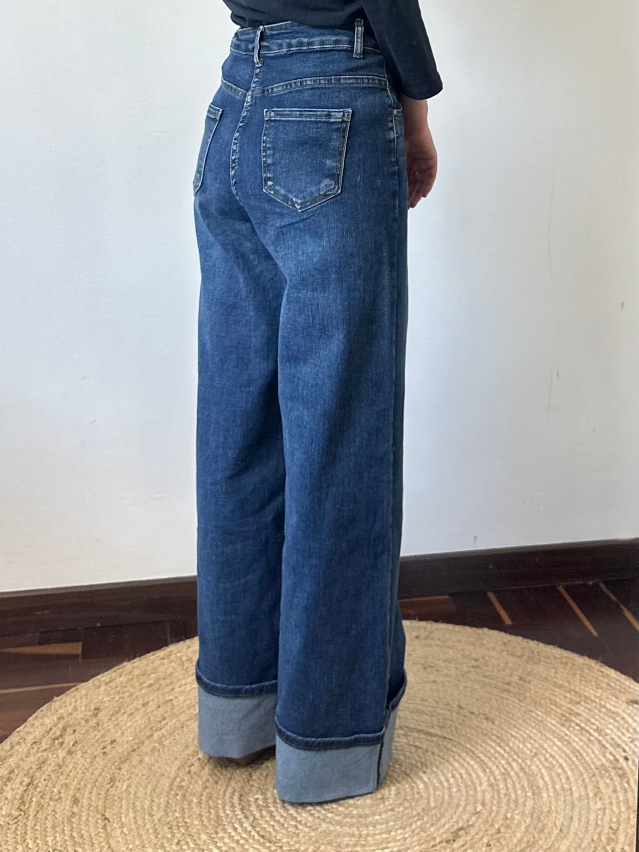JEANS BLU con risvolto
