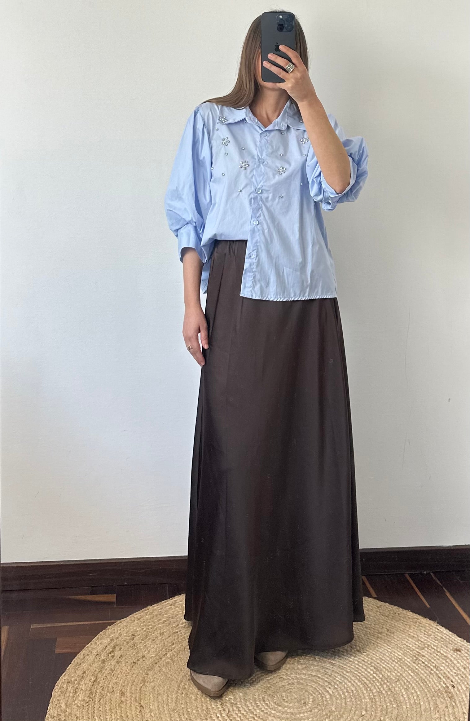 Camicia Swarovski azzurra