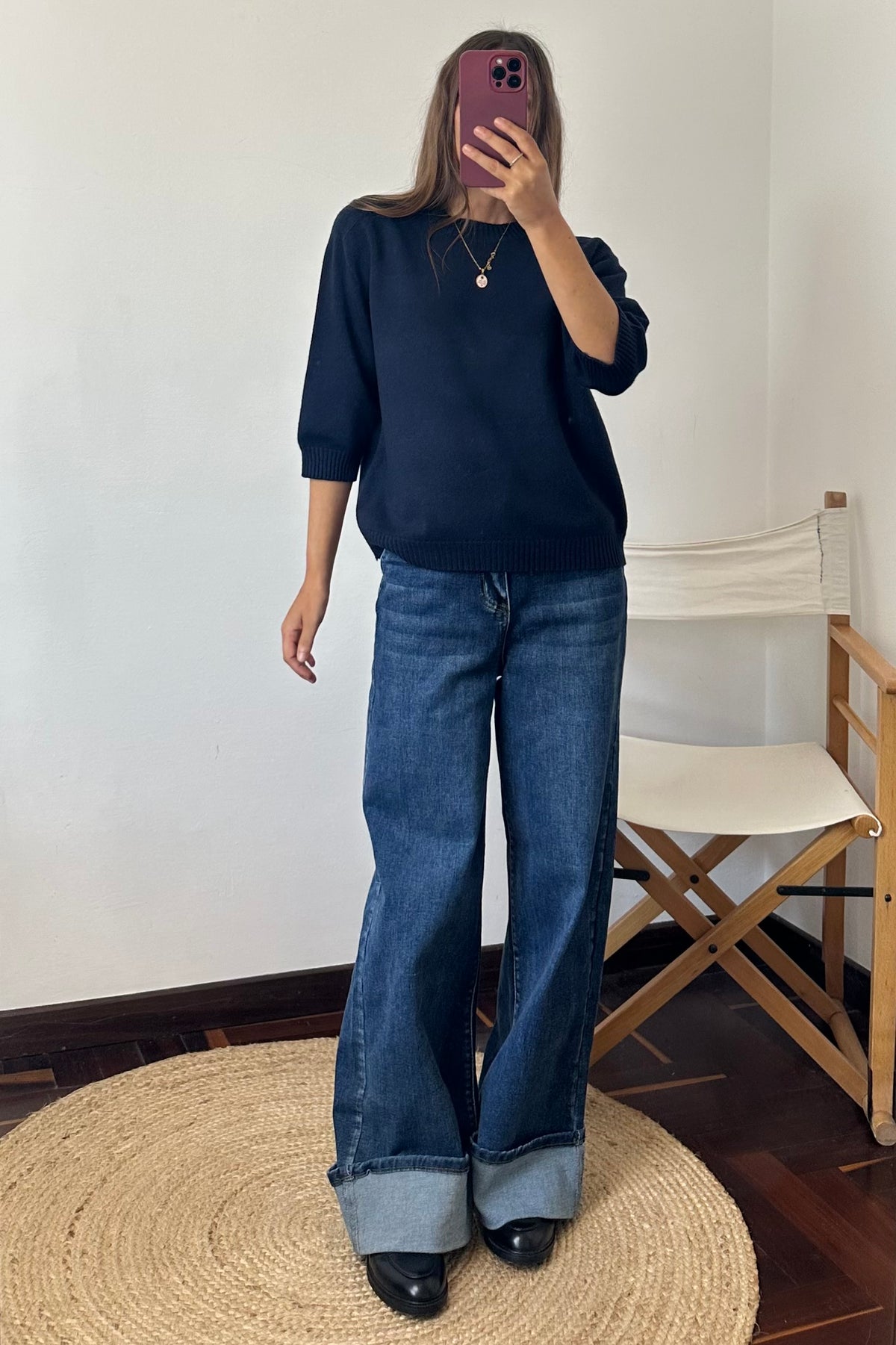 PULLOVER in morbida viscosa BLU